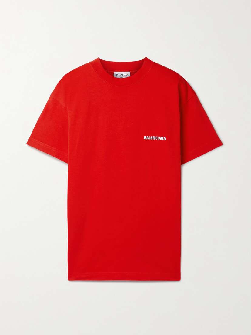 Balenciaga Embroidered Cotton-jersey T-shirt