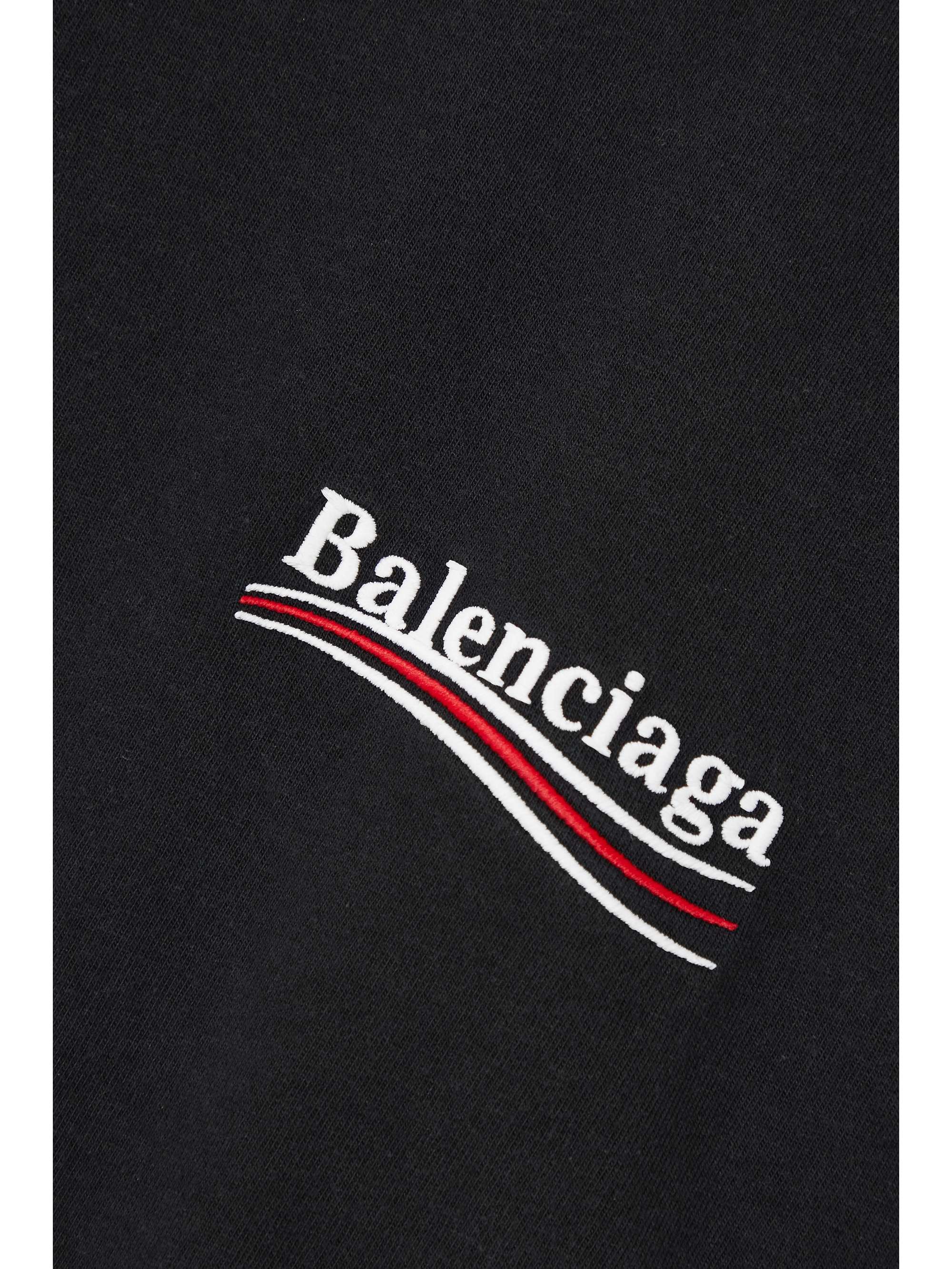 BALENCIAGA Oversized embroidered cotton-jersey T-shirt | NET-A-PORTER