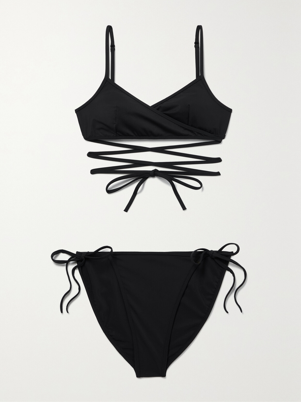Balenciaga Tie-detailed Stretch Bikini - Black