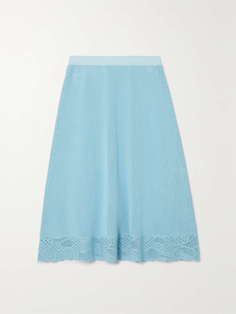 Balenciaga Crochet-trimmed Ribbed-knit idi Skirt