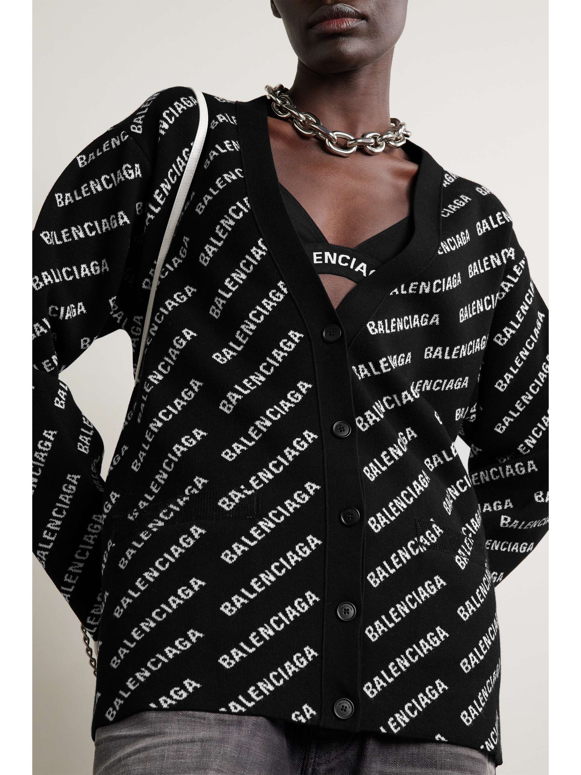 BALENCIAGA Intarsiaknit cardigan NETAPORTER