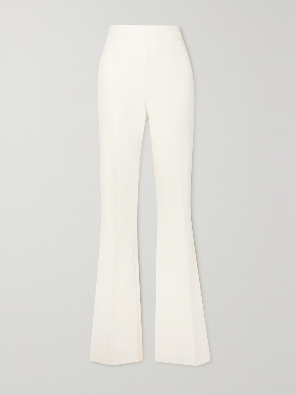 Shop Safiyaa Alexa Stretch-crepe Flared Pants In Ivory