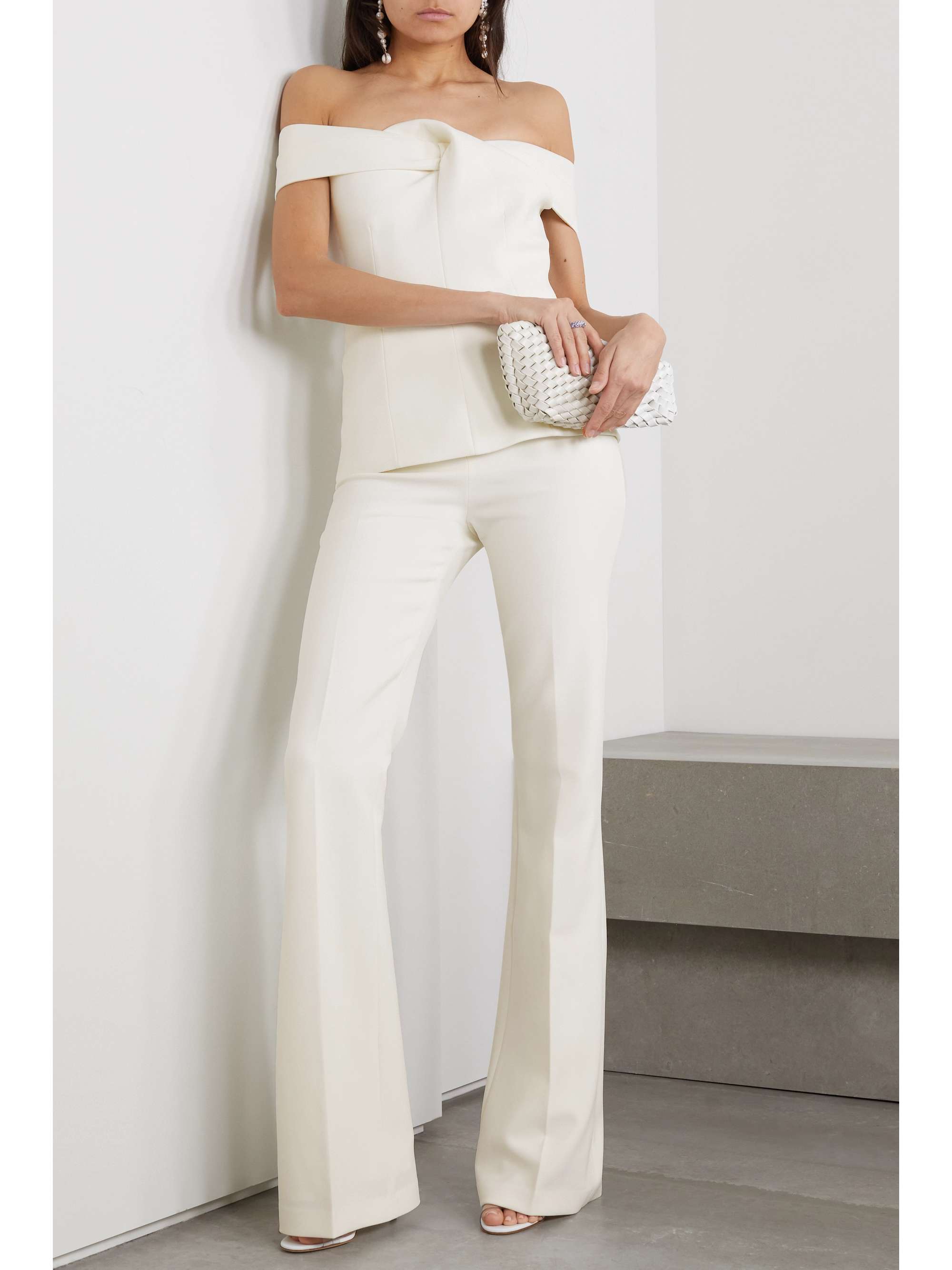 Alexa stretch-crepe flared pants