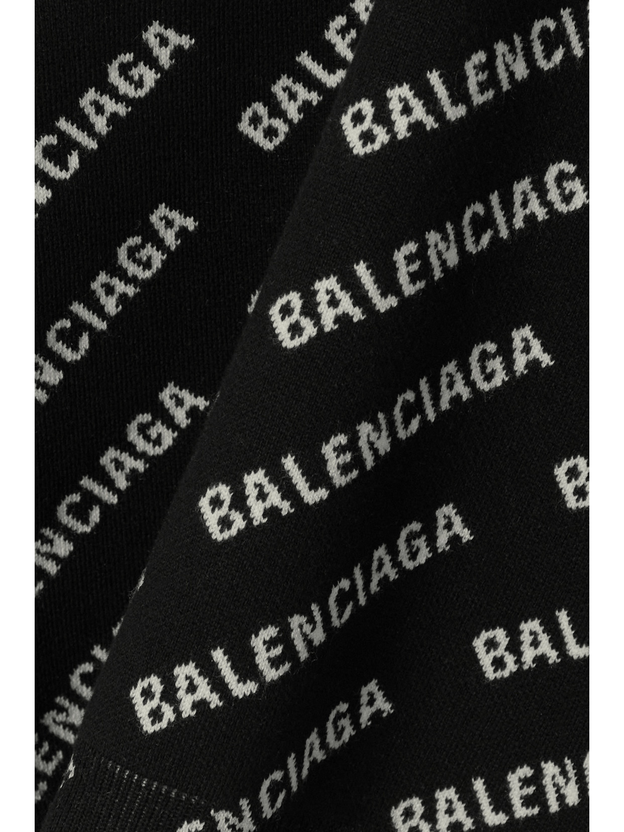 Balenciaga Cropped Intarsia-knit Sweater In Black