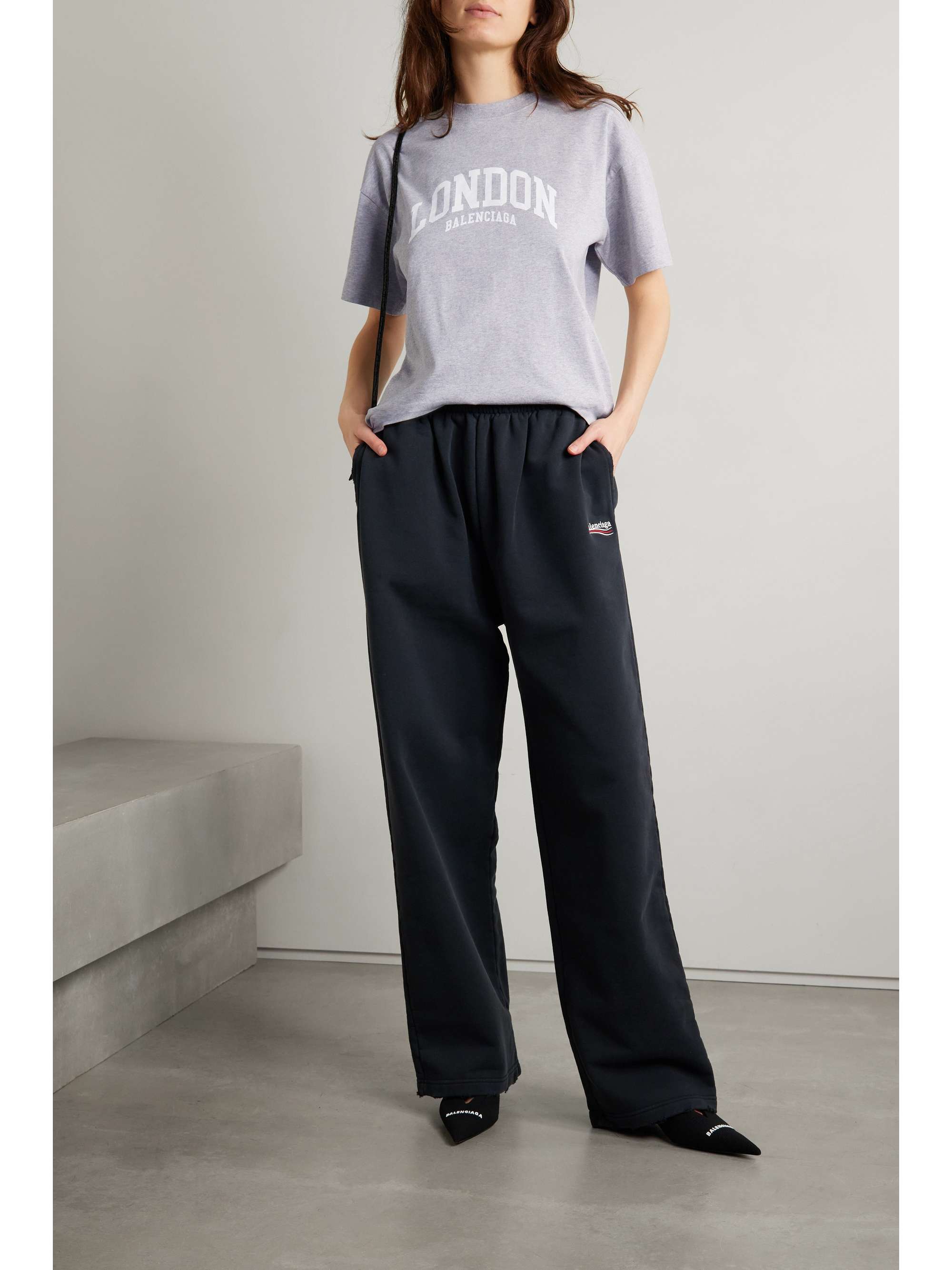 大人気新品 Balenciaga - BALENCIAGA Printed cotton-jersey T-shirtの