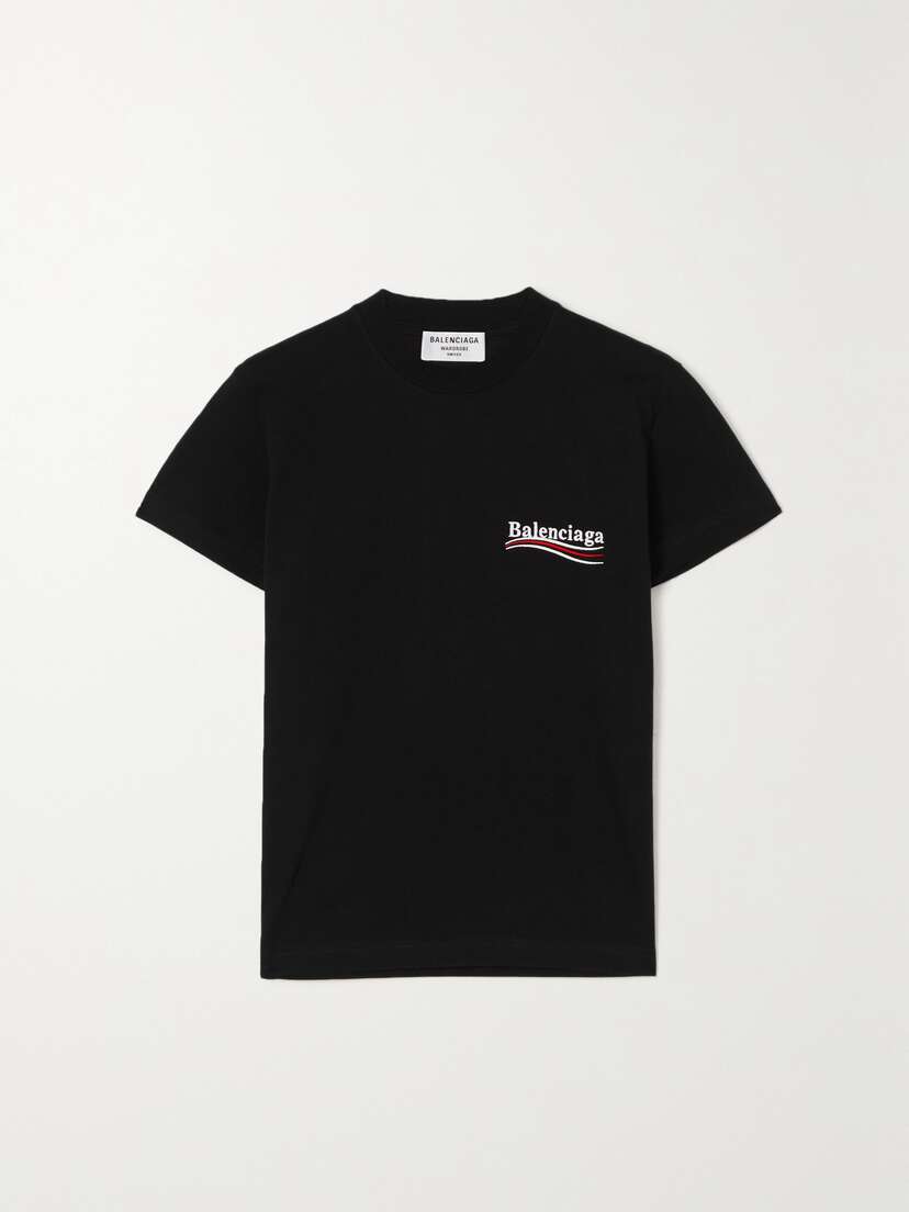 Balenciaga Embroidered Cotton-jersey T-shirt