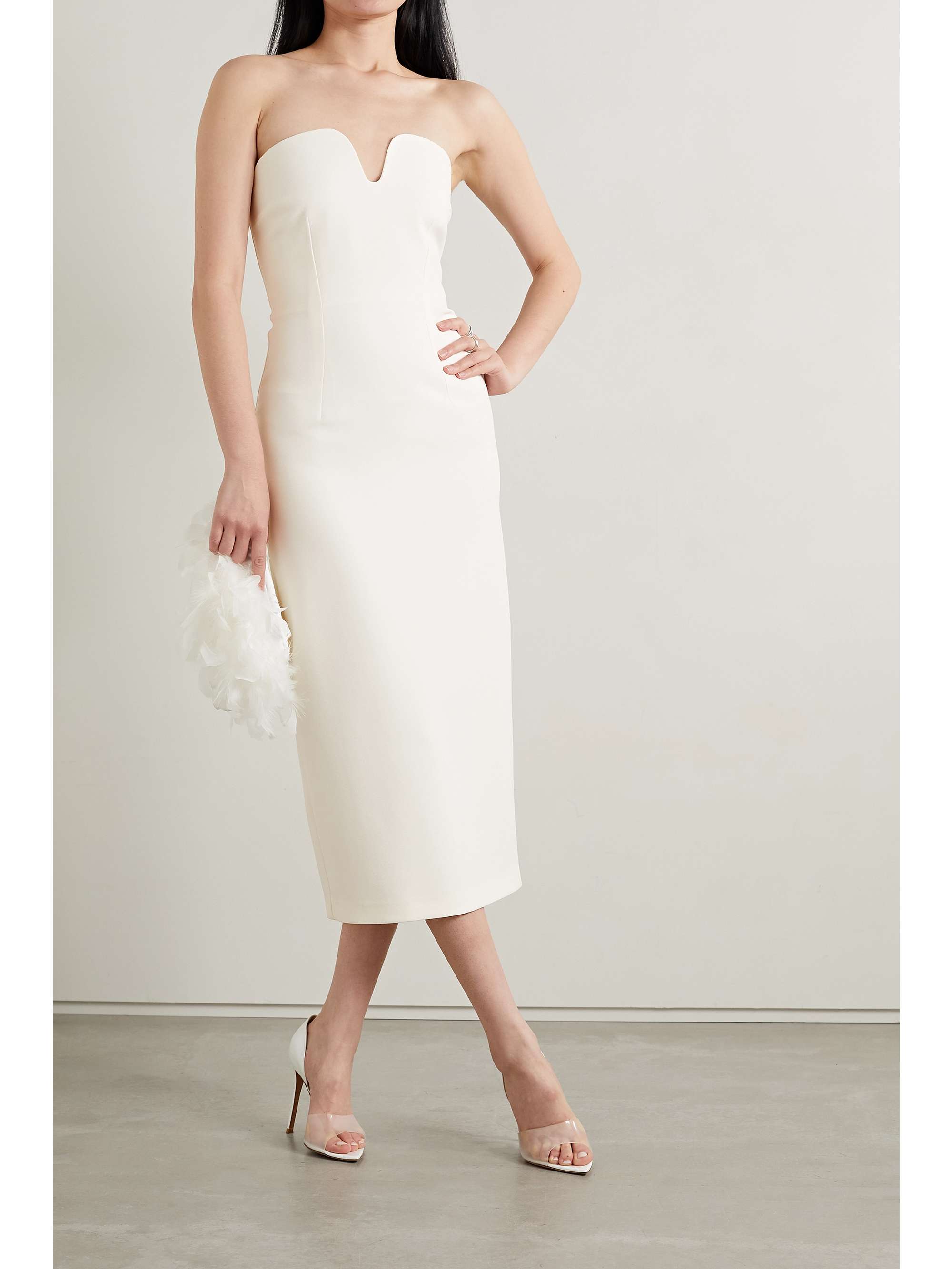 SAFIYAA Catalina convertible stretch-crepe and silk-organza midi dress