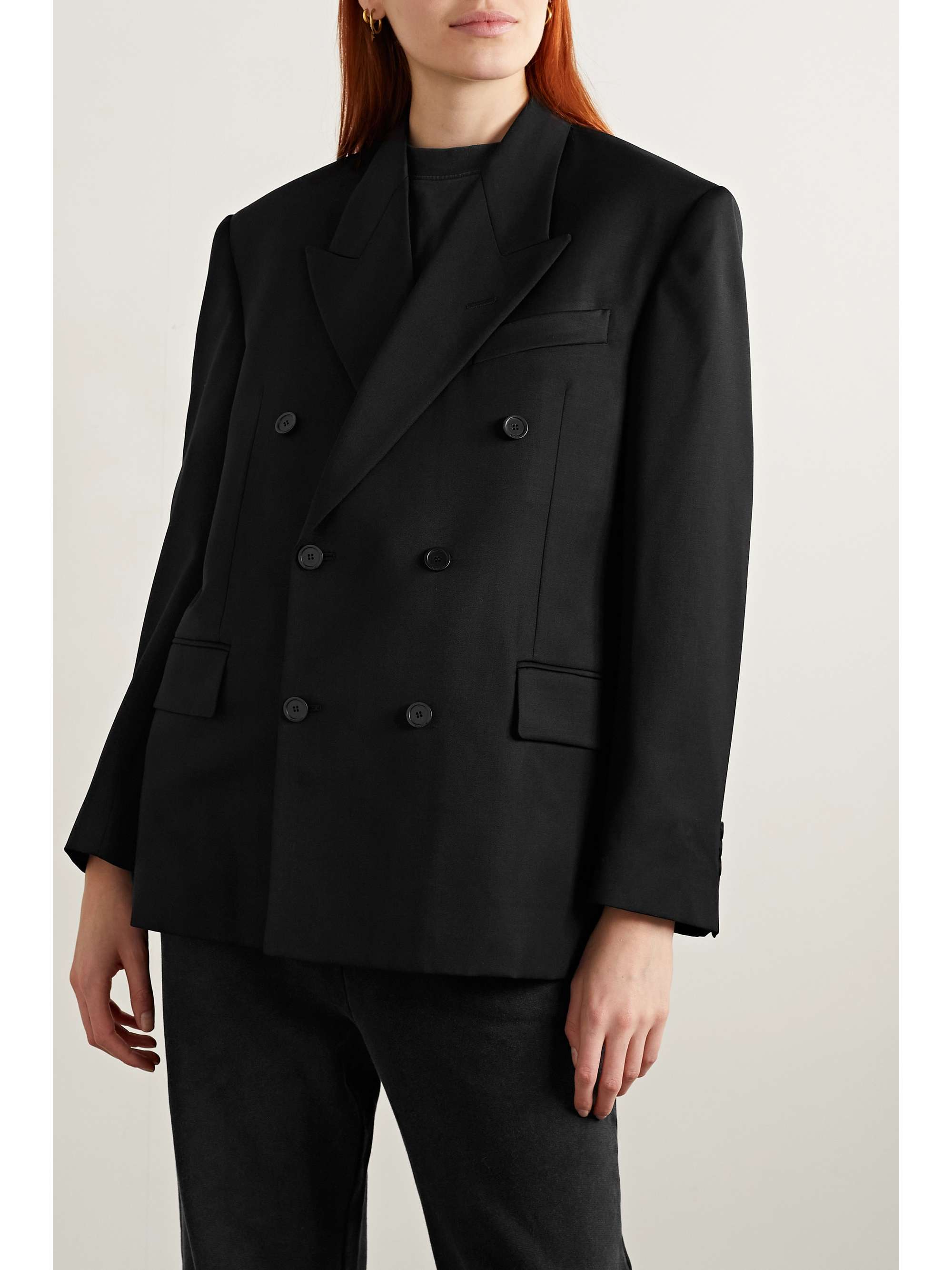 BALENCIAGA Double-breasted wool-twill blazer