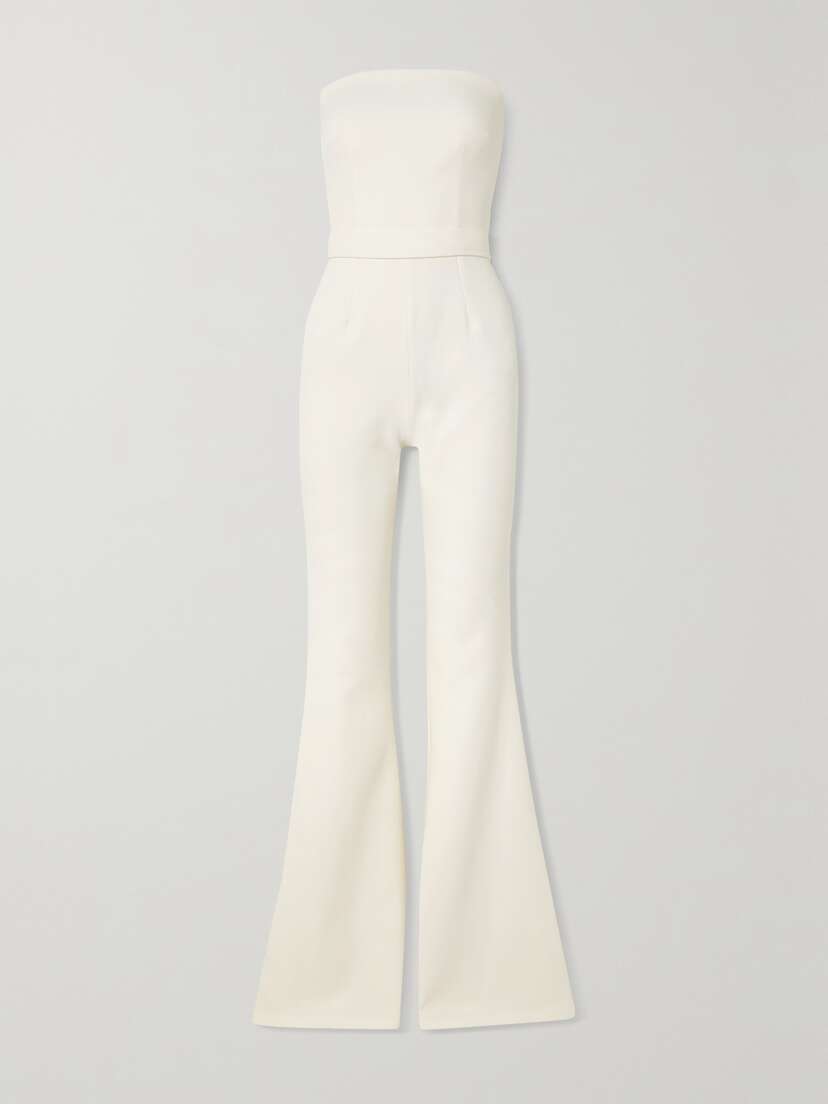 Safiyaa Flysa Strapless Crepe Jumpsuit