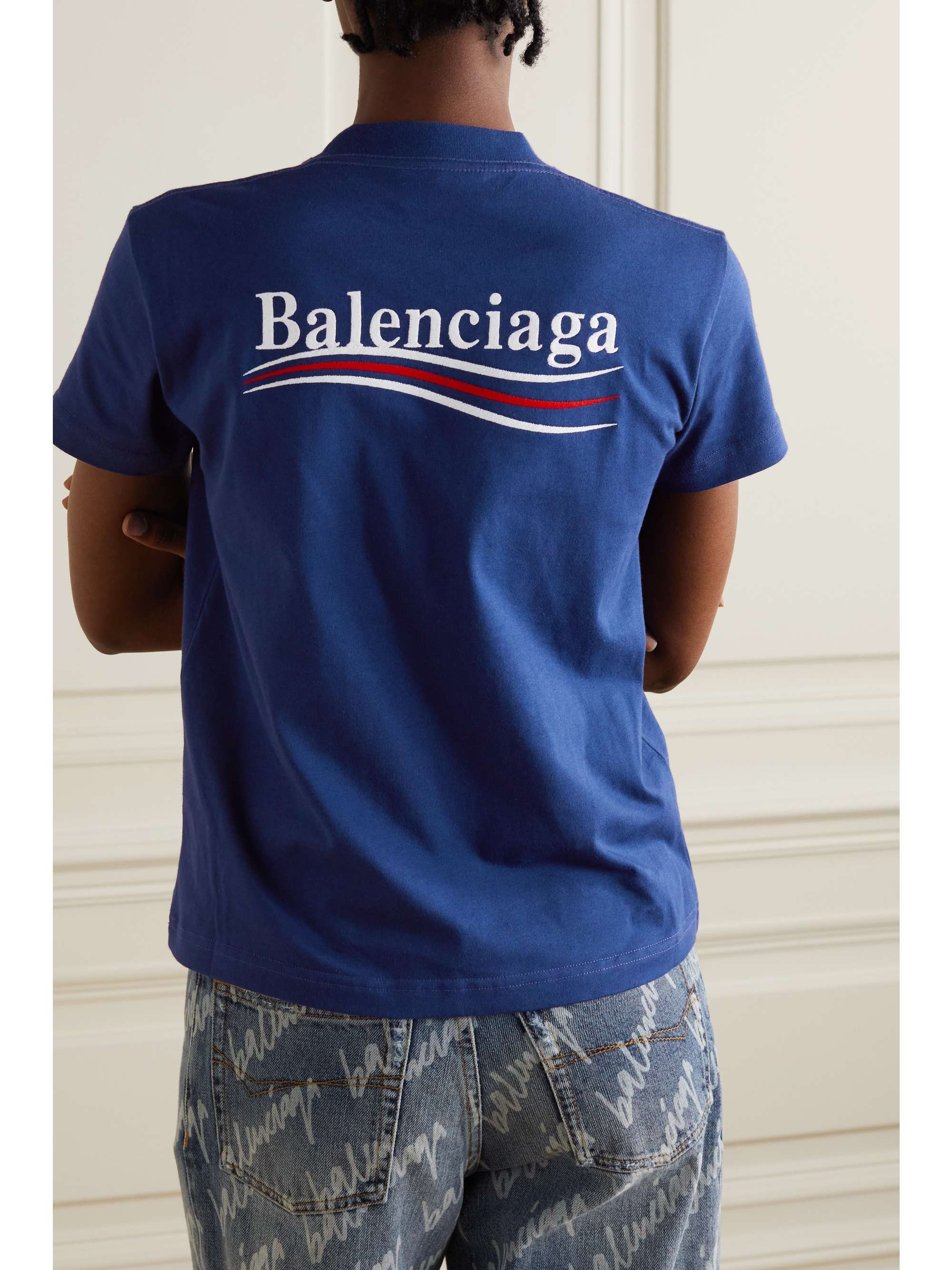 Balenciaga - Grey Cotton Logo T-Shirt | Childrensalon