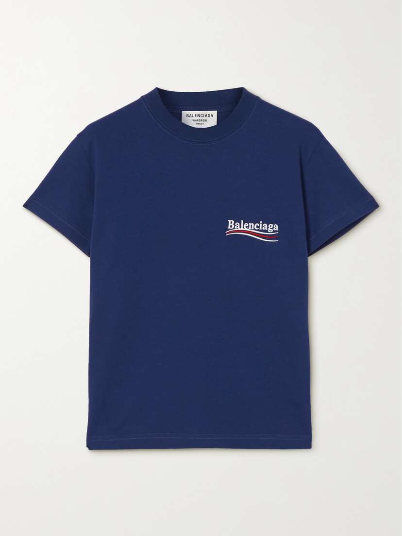 Balenciaga Embroidered Cotton-jersey T-shirt