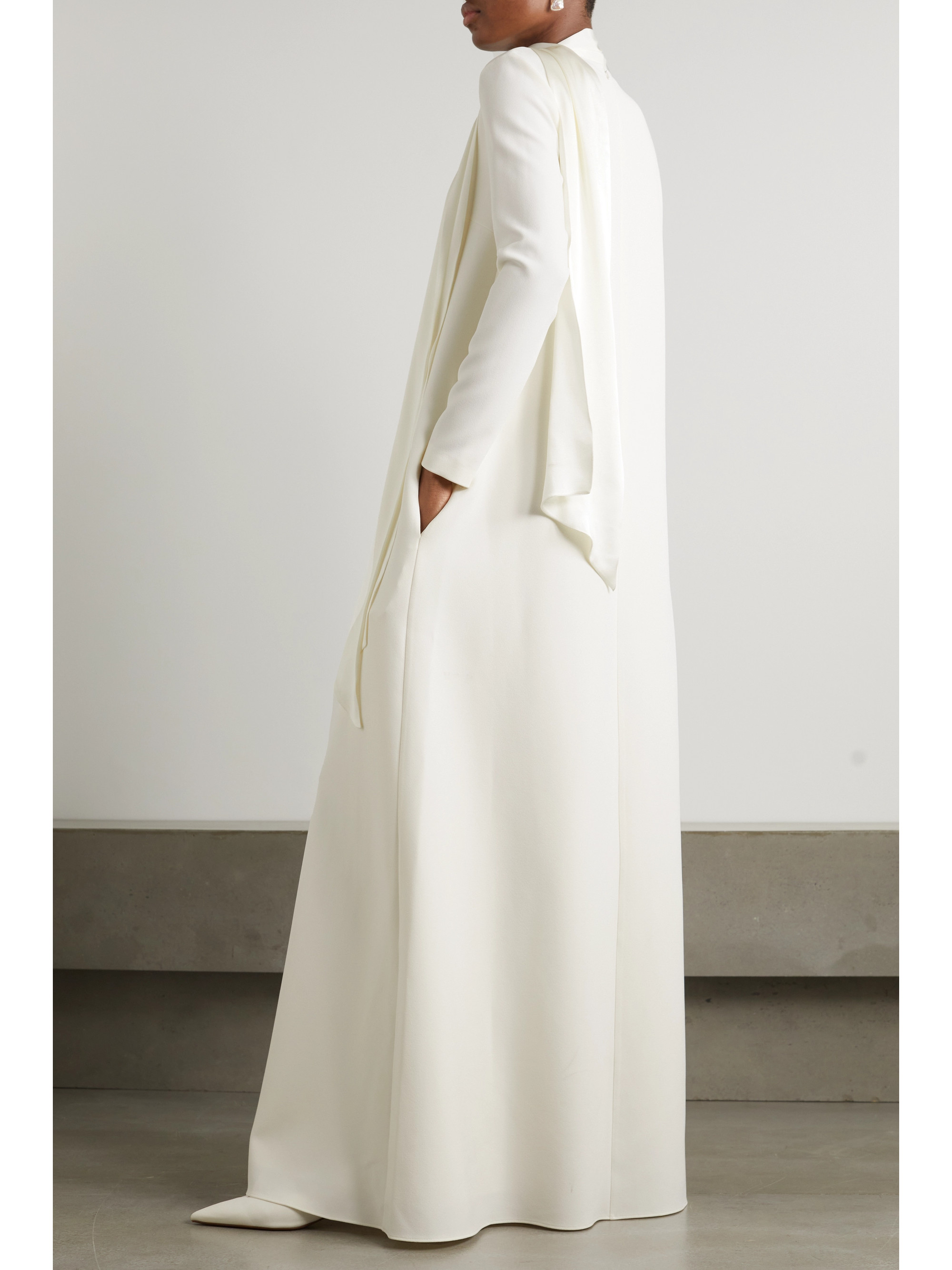 Safiyaa Aleah crepe and silk-blend satin gown thumbnail