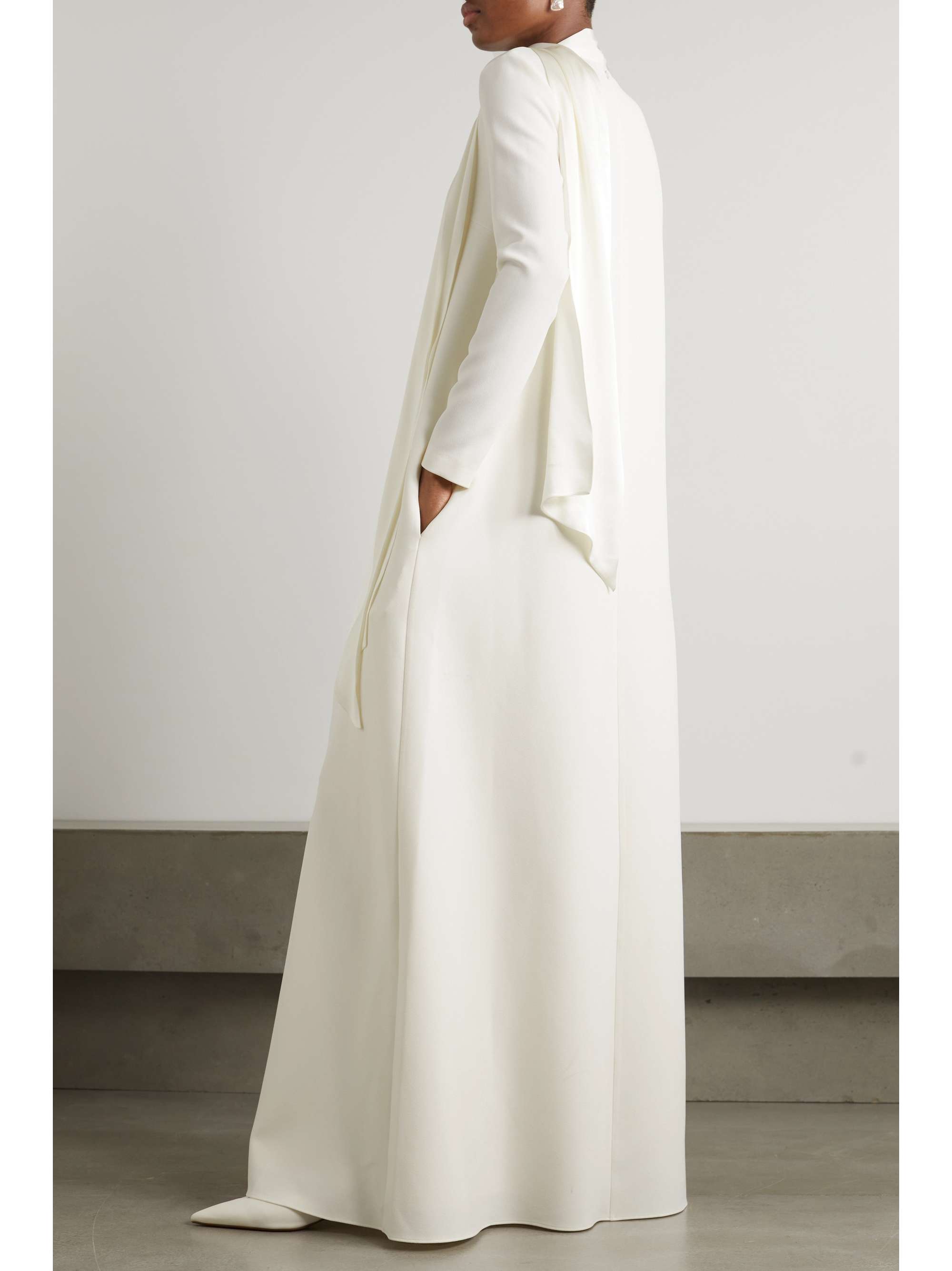 SAFIYAA Aleah crepe and silk-blend satin gown