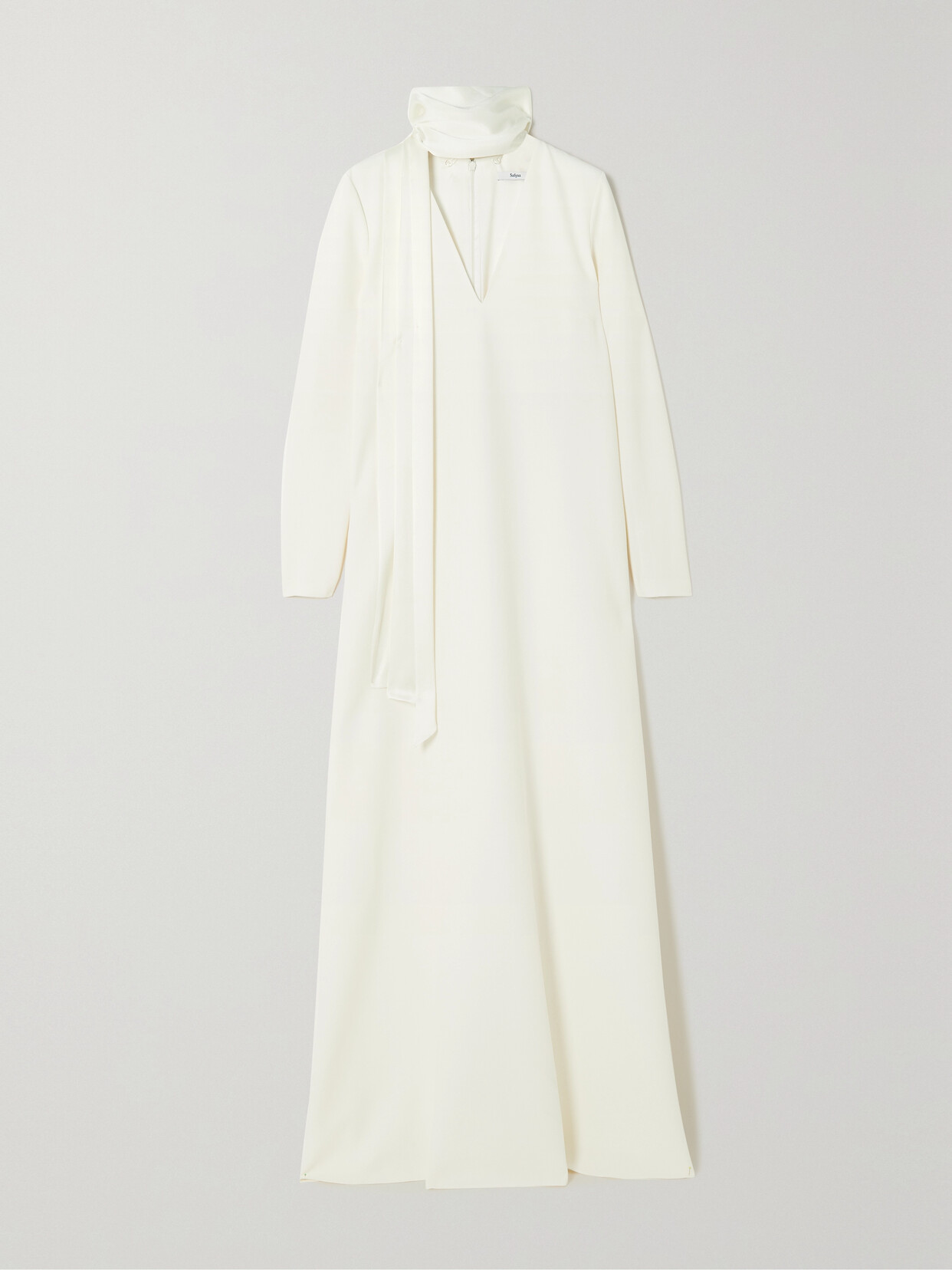 Safiyaa Aleah Crepe And Silk-blend Satin Gown - Ivory