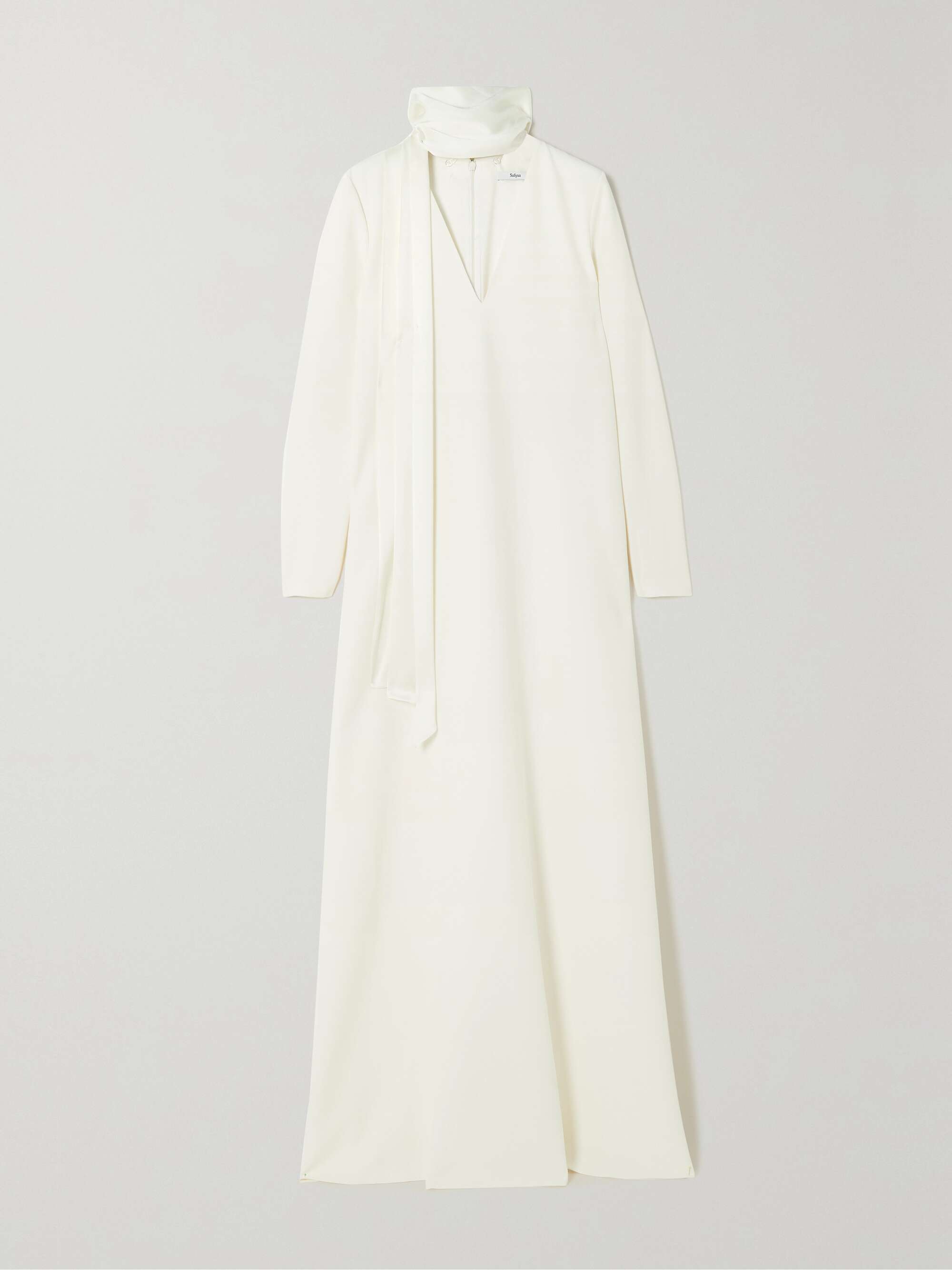 SAFIYAA Aleah crepe and silk-blend satin gown | NET-A-PORTER