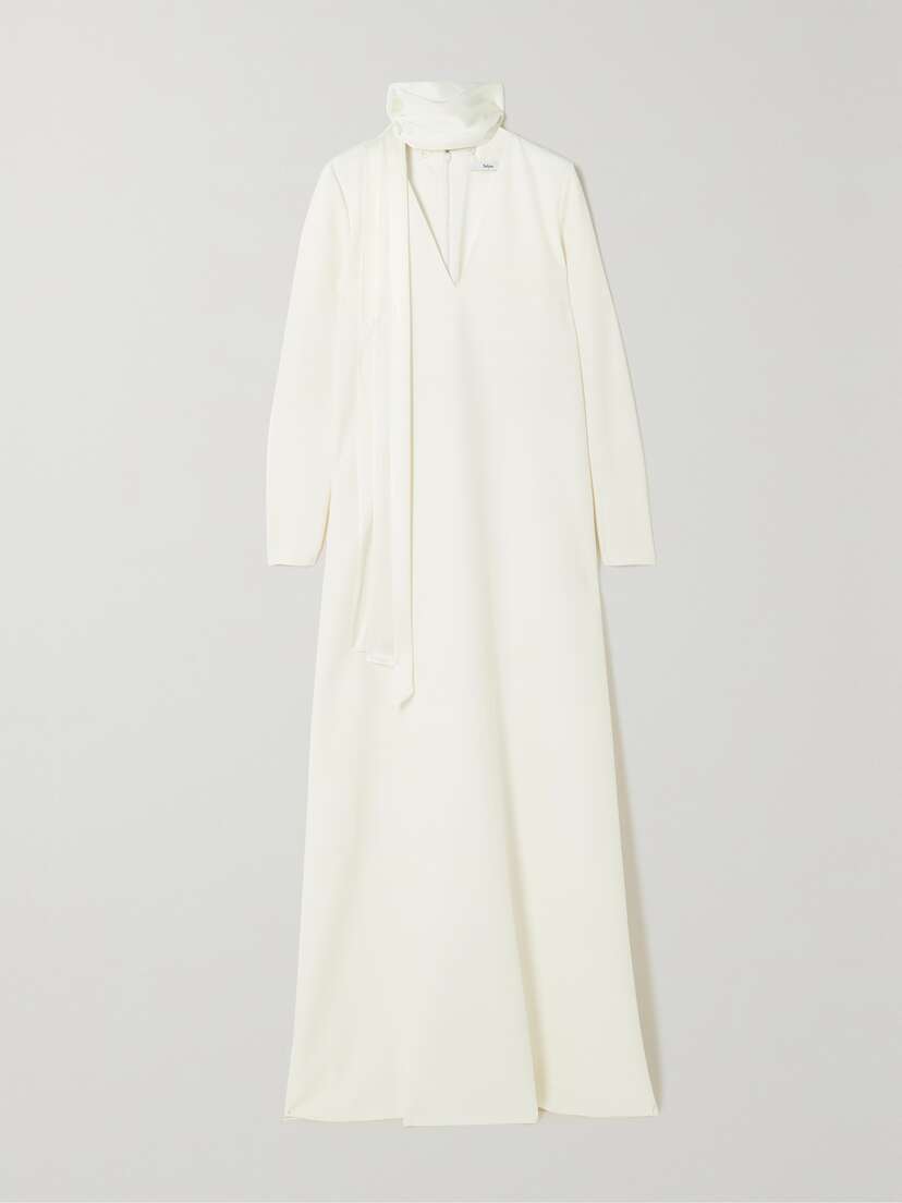 Safiyaa Aleah Crepe And Silk-blend Satin Gown