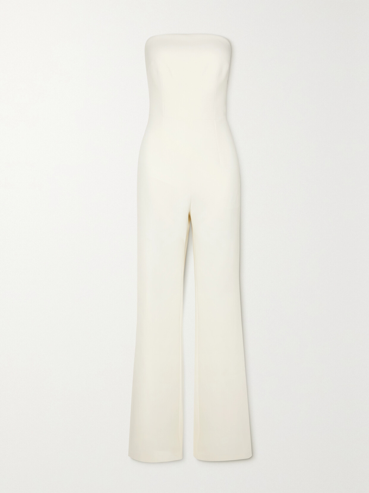 Shop Safiyaa Myrine Strapless Stretch-crepe Jumpsuit In Ivory