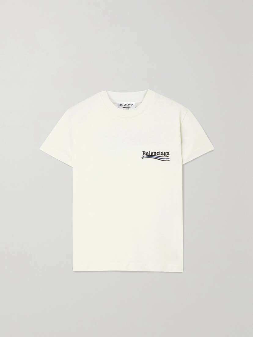 Balenciaga Embroidered Cotton-jersey T-shirt