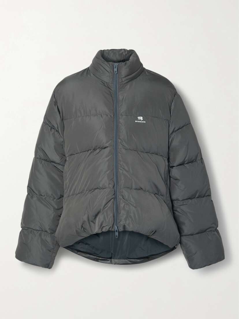 Balenciaga C-shape Oversized Hooded Quilted Shell Jacket