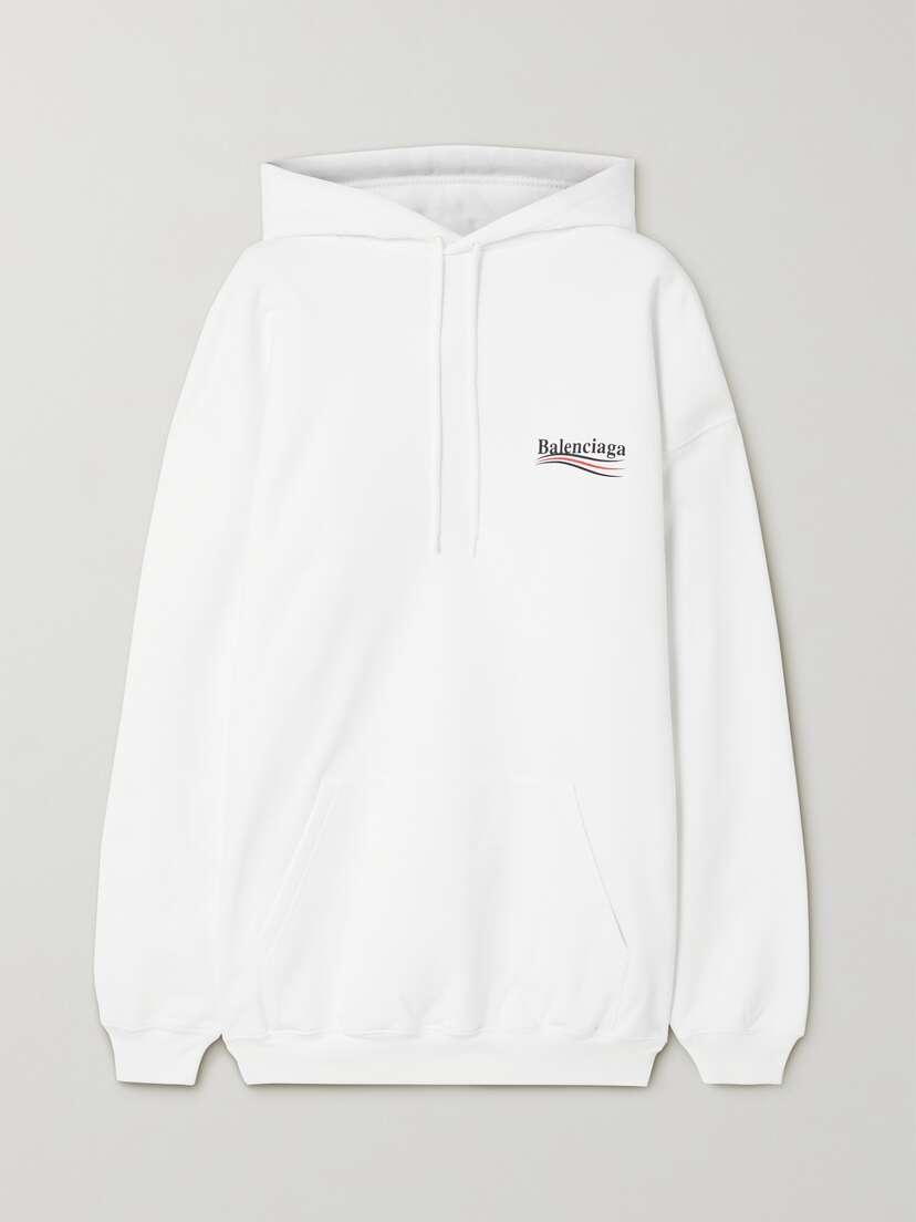 Balenciaga Printed Cotton-jersey Hoodie