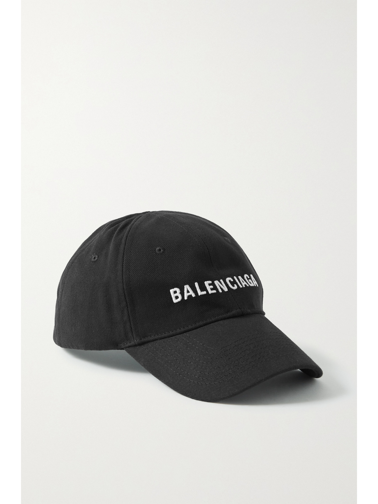 Balenciaga Logo Embroidered Adjustable Baseball Cap In Black