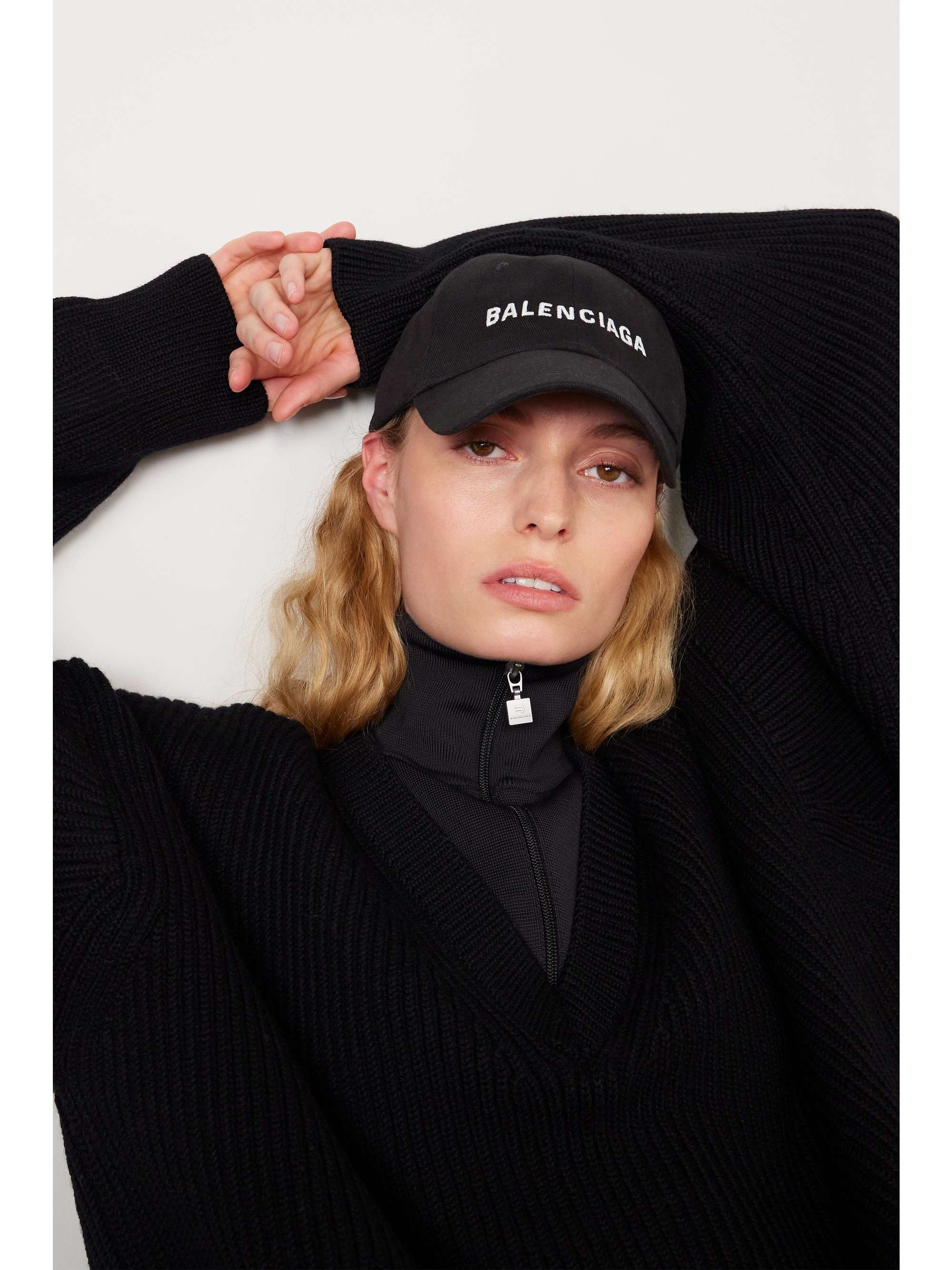 Embroidered cotton-twill baseball cap