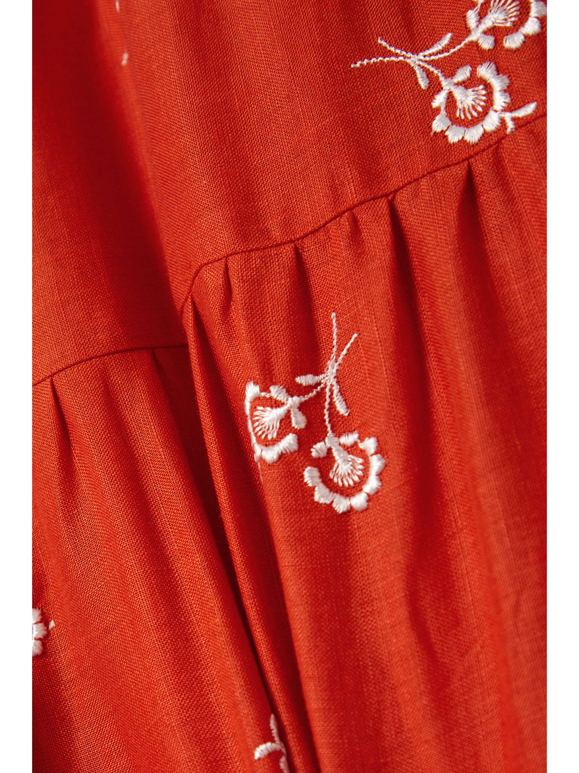 ERDEM Patmos pintucked embroidered linen midi dress