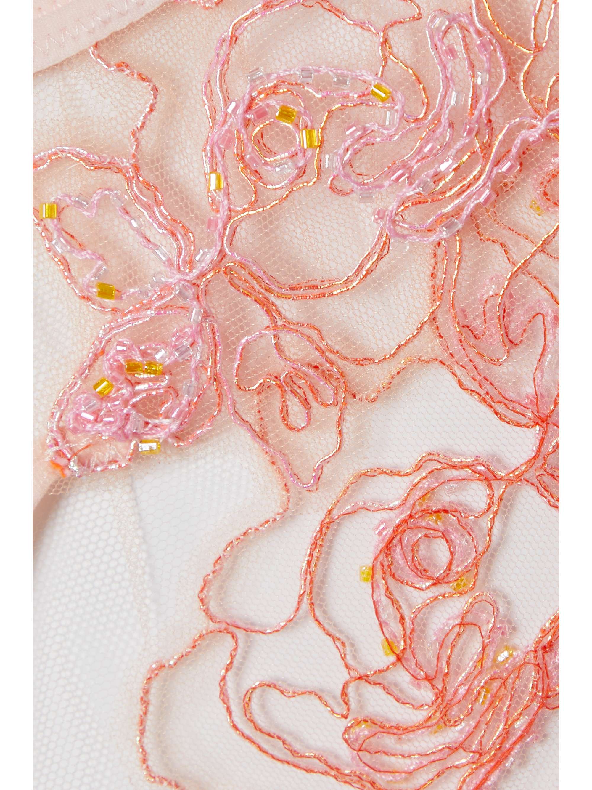 AGENT PROVOCATEUR Lindie bead-embellished embroidered tulle briefs