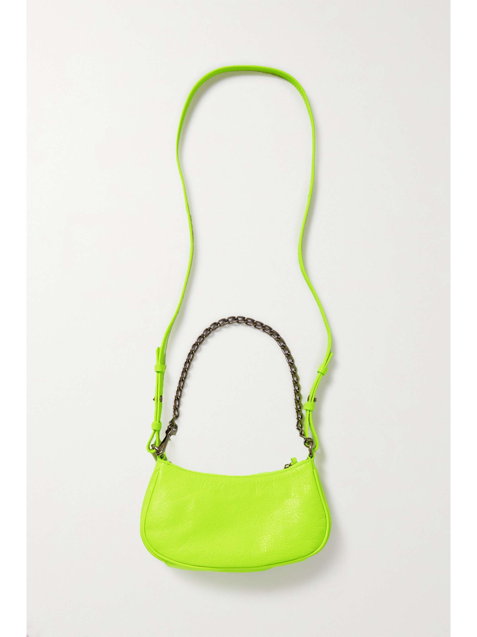 BALENCIAGA Le Cagole mini studded crinkled-leather shoulder bag