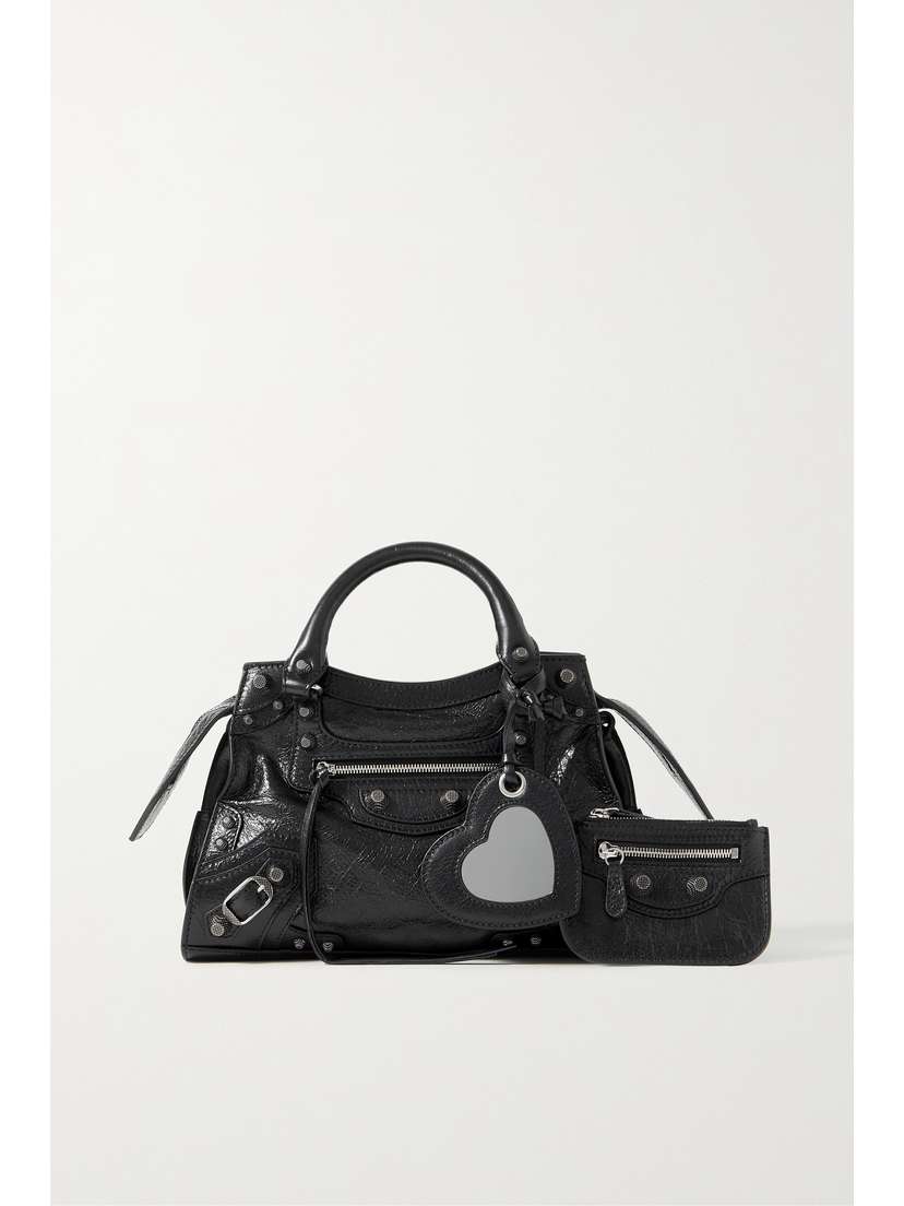 Balenciaga Neo Cagole Xs Studded Crinkled-leather Tote -  - One size