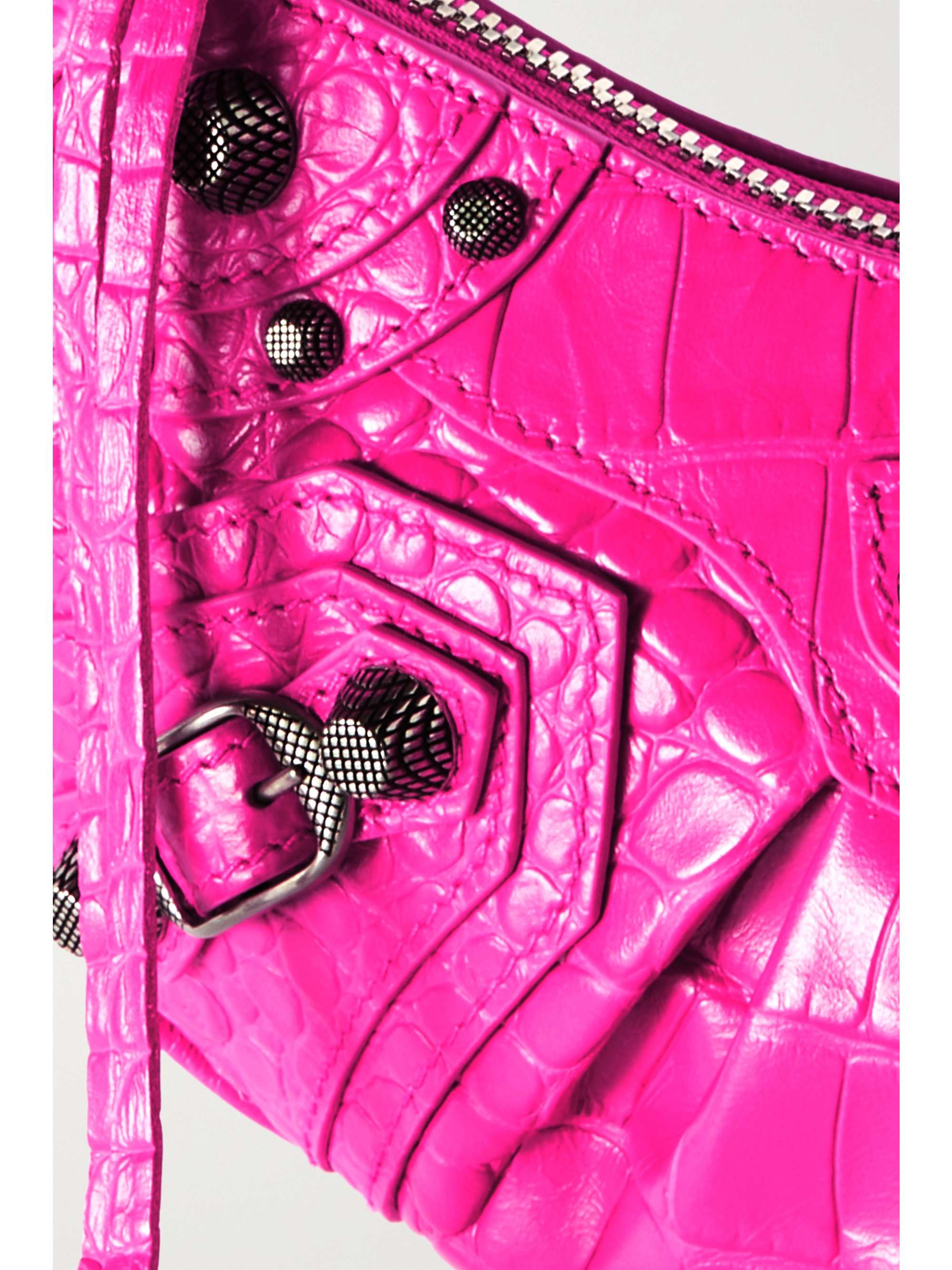 BALENCIAGA Le Cagole XS studded printed leather shoulder bag