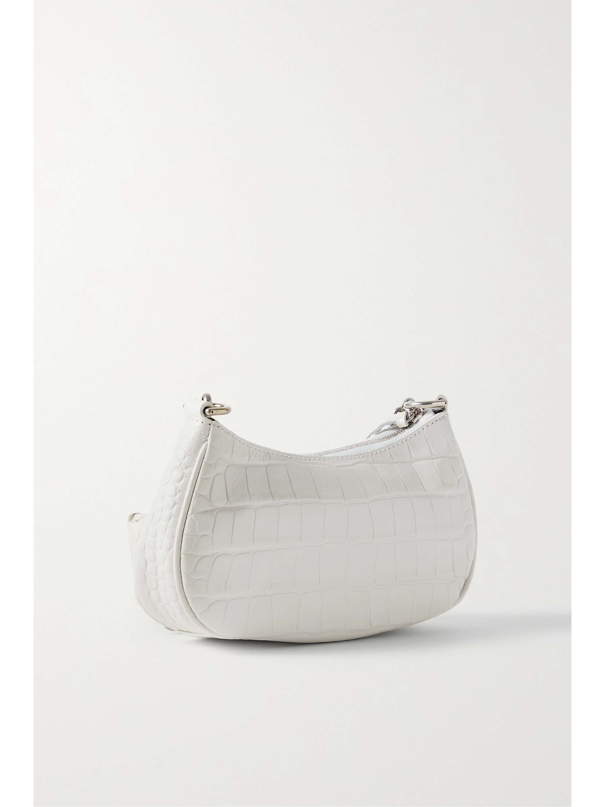 BALENCIAGA Le Cagole Mini studded croc-effect leather shoulder bag
