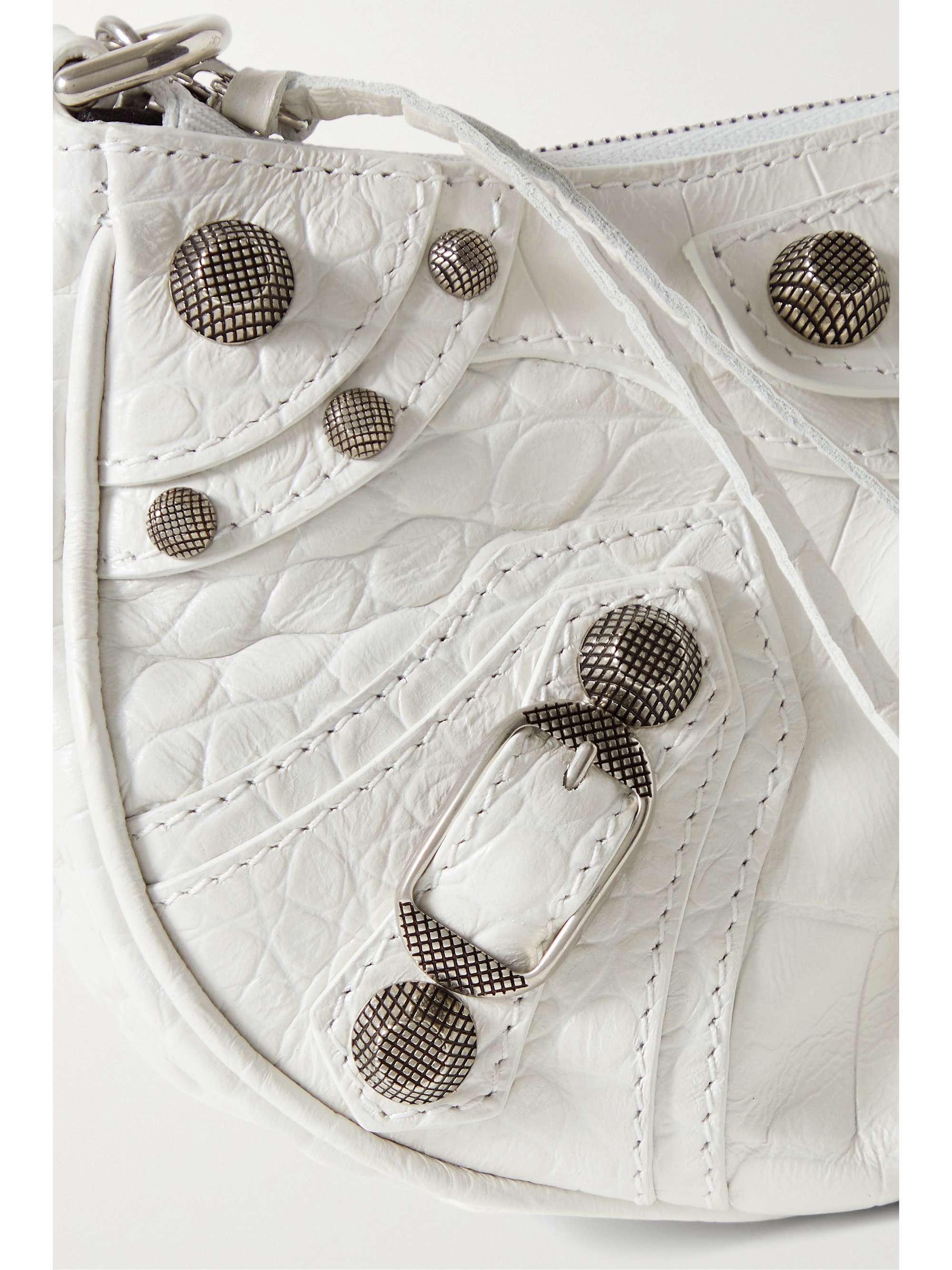 BALENCIAGA Le Cagole Mini studded croc-effect leather shoulder bag