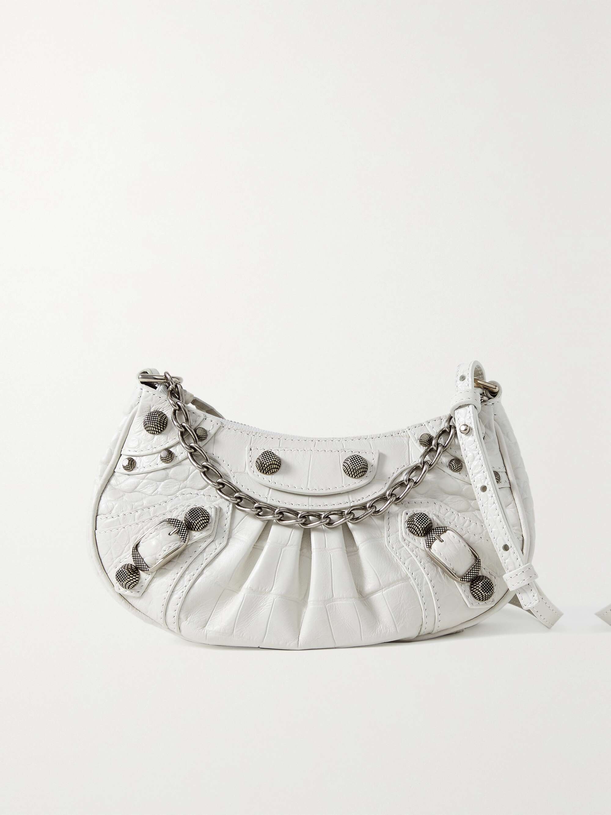 Le Cagole Mini Leather Shoulder Bag in White - Balenciaga