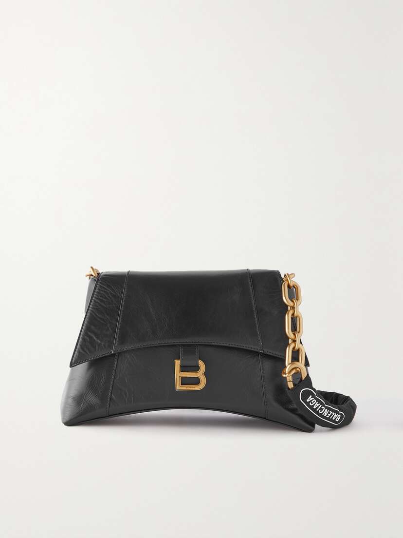 Balenciaga Downtown Small Crinkled-leather Shoulder Bag -  - One size