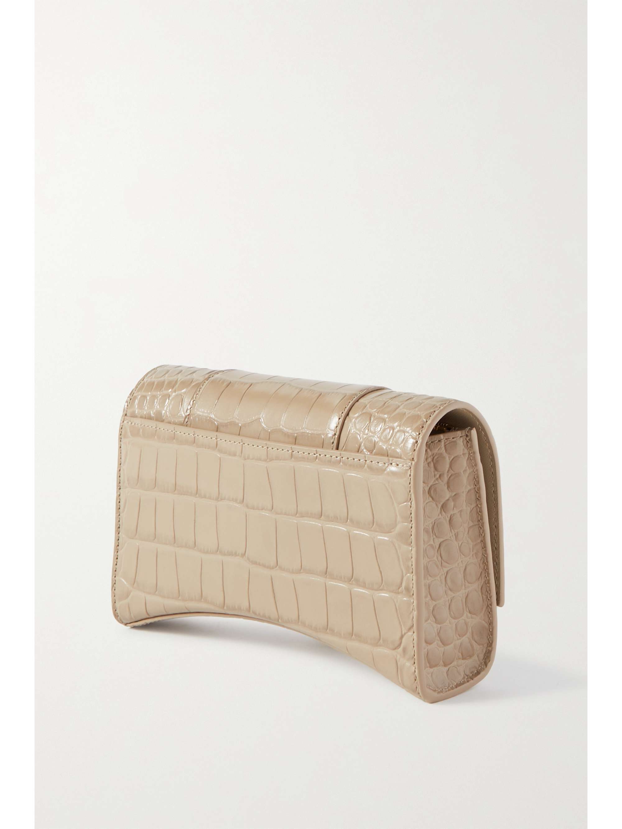 BALENCIAGA Hourglass croc-effect leather shoulder bag