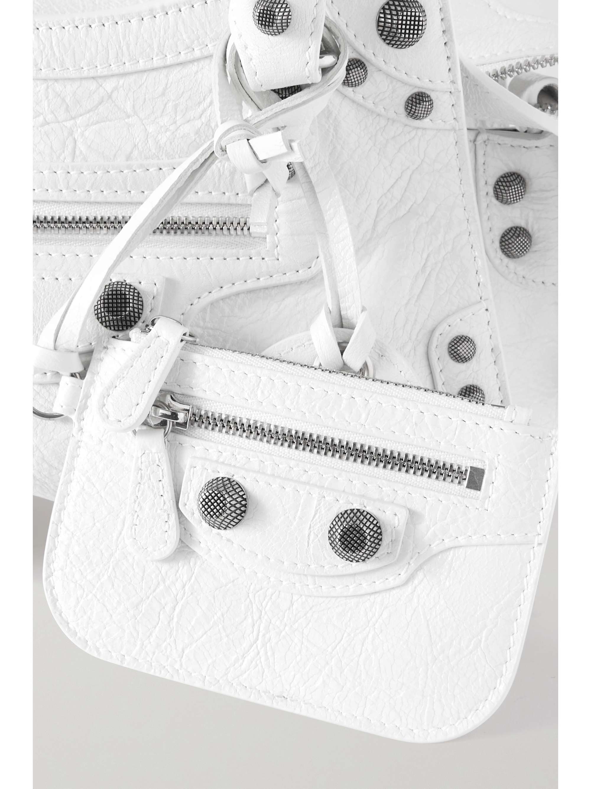 BALENCIAGA Neo Cagole XS studded crinkled-leather tote