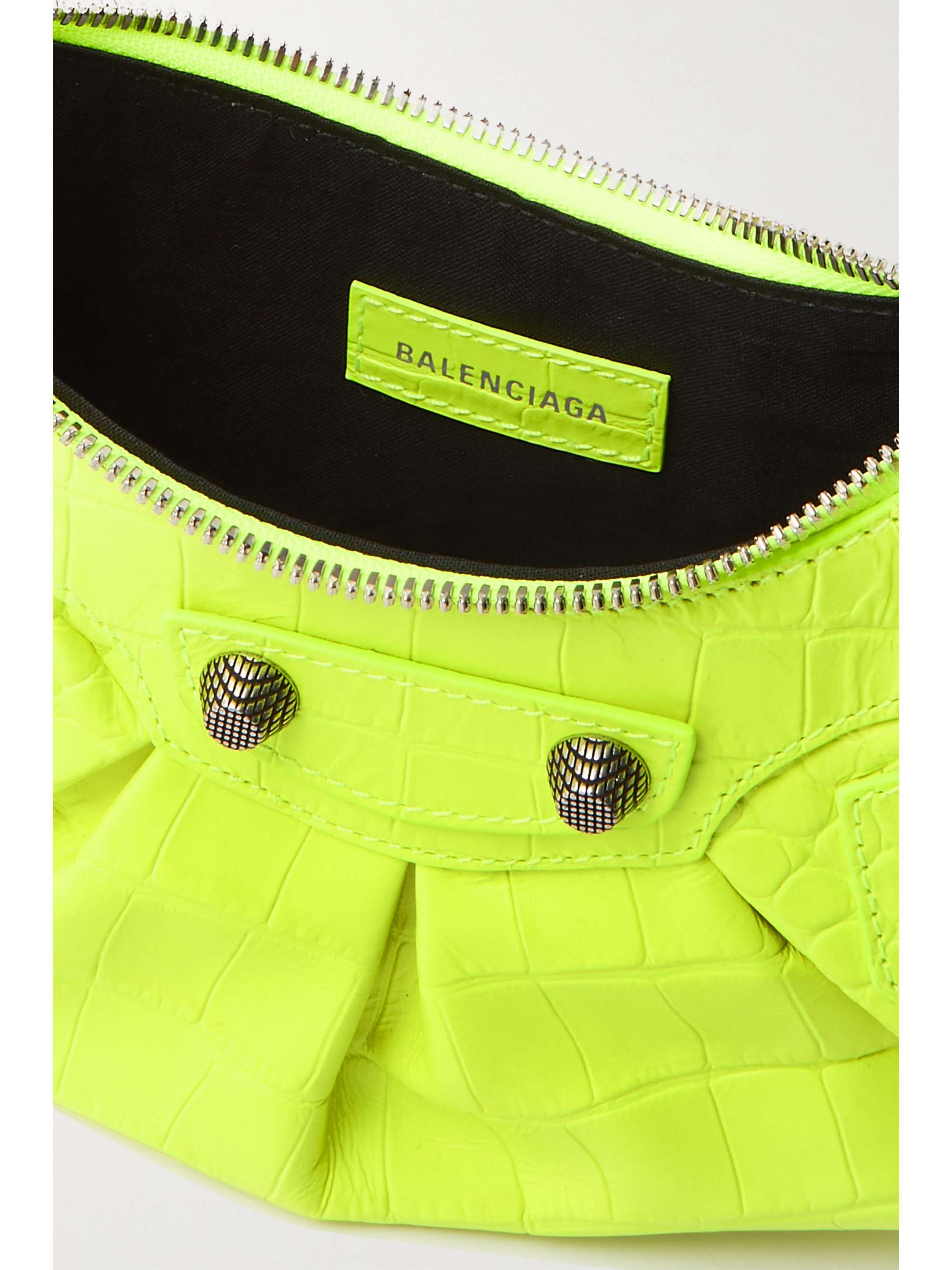 BALENCIAGA Le Cagole XS studded printed leather shoulder bag