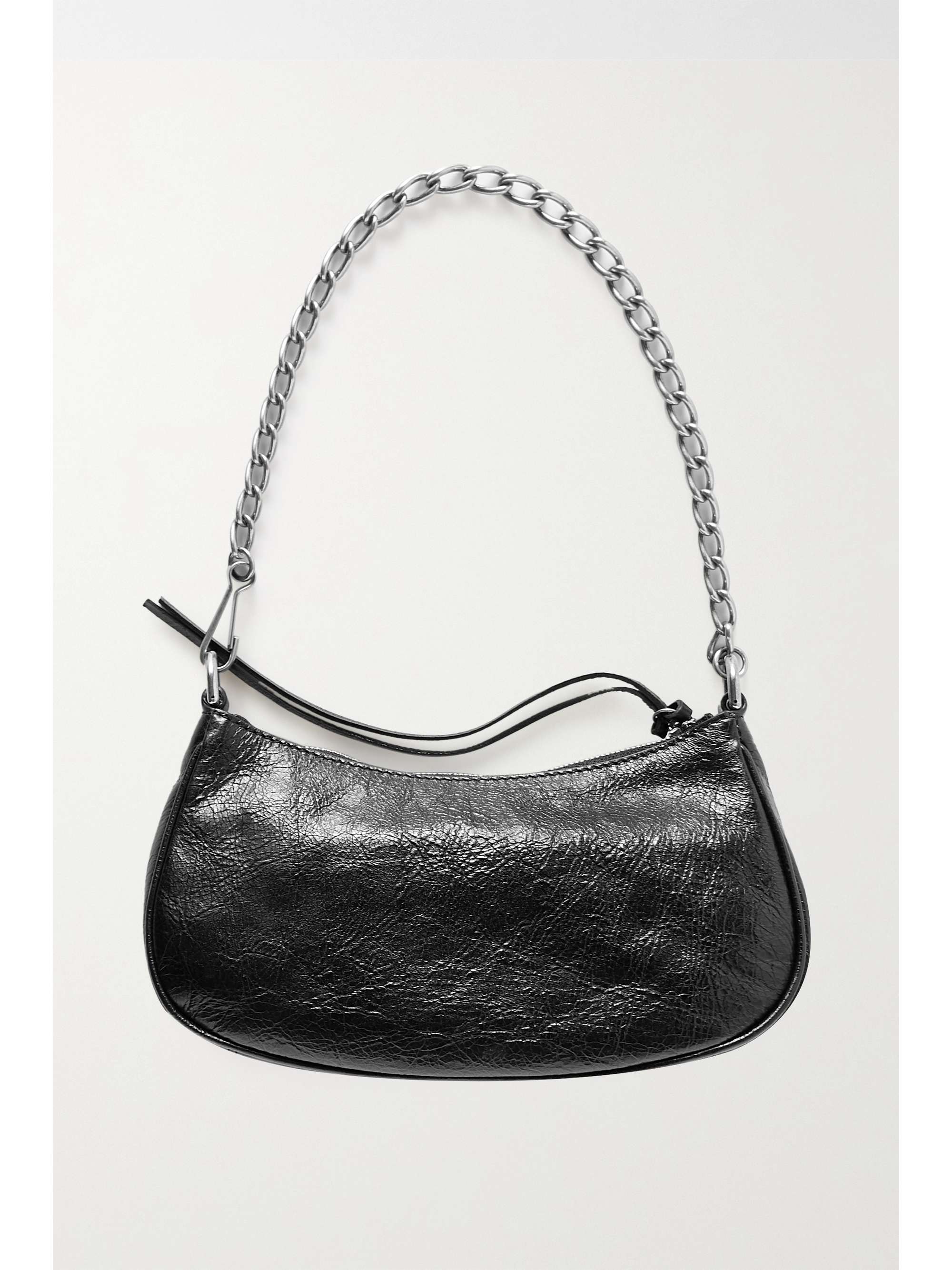 BALENCIAGA Le Cagole mini studded crinkled-leather shoulder bag