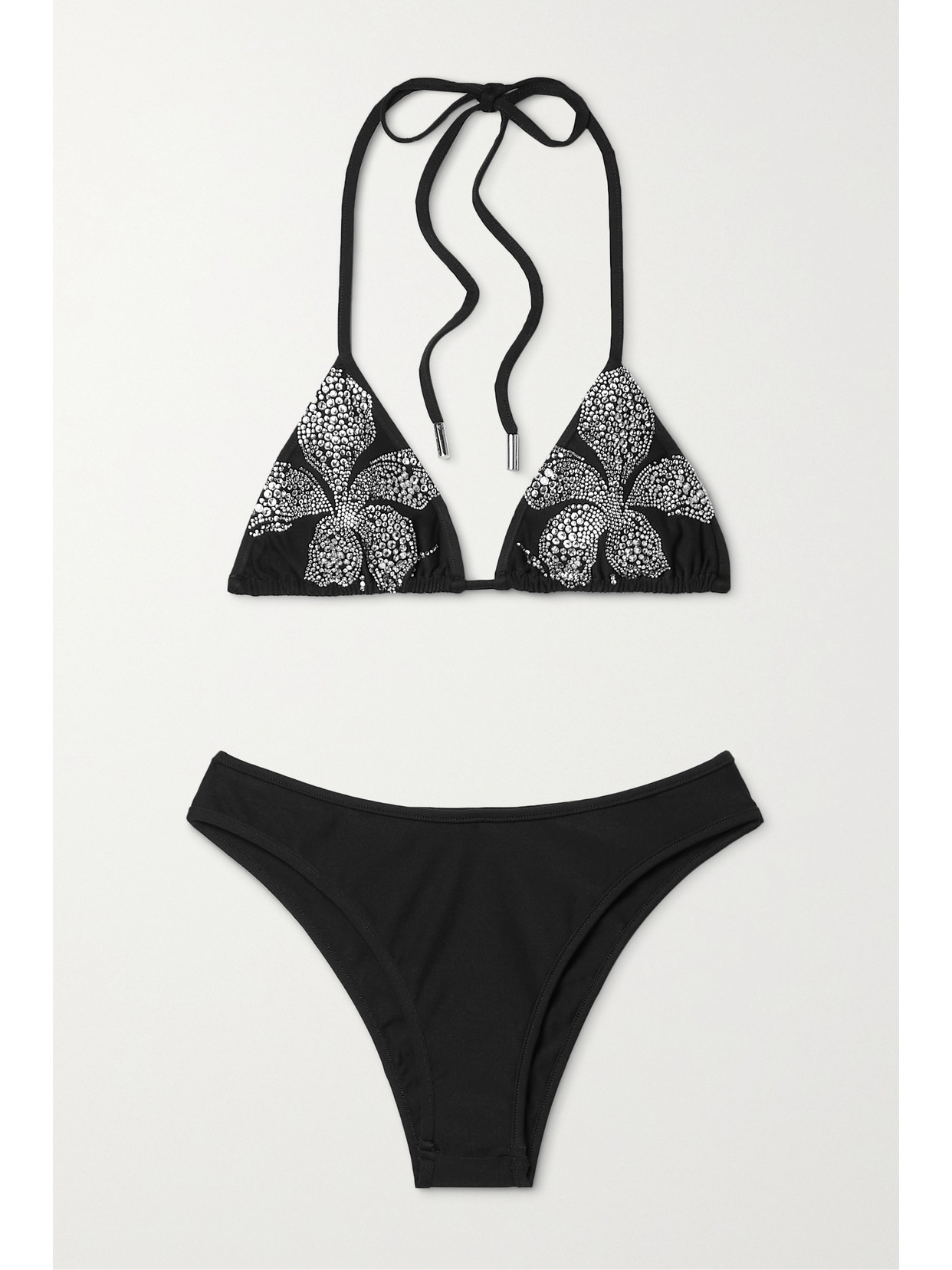 David Koma Embellished Triangle Bikini In Black ModeSens