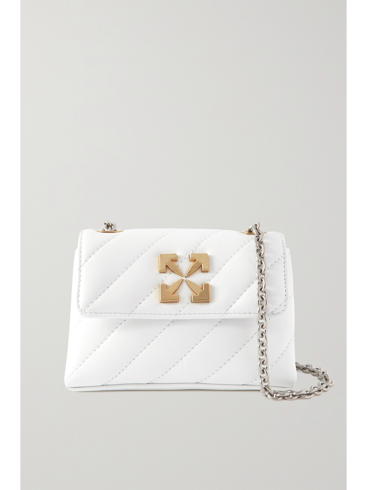 Shop Off-white Jackhammer 17 Quilted Leather Shoulder Bag In White