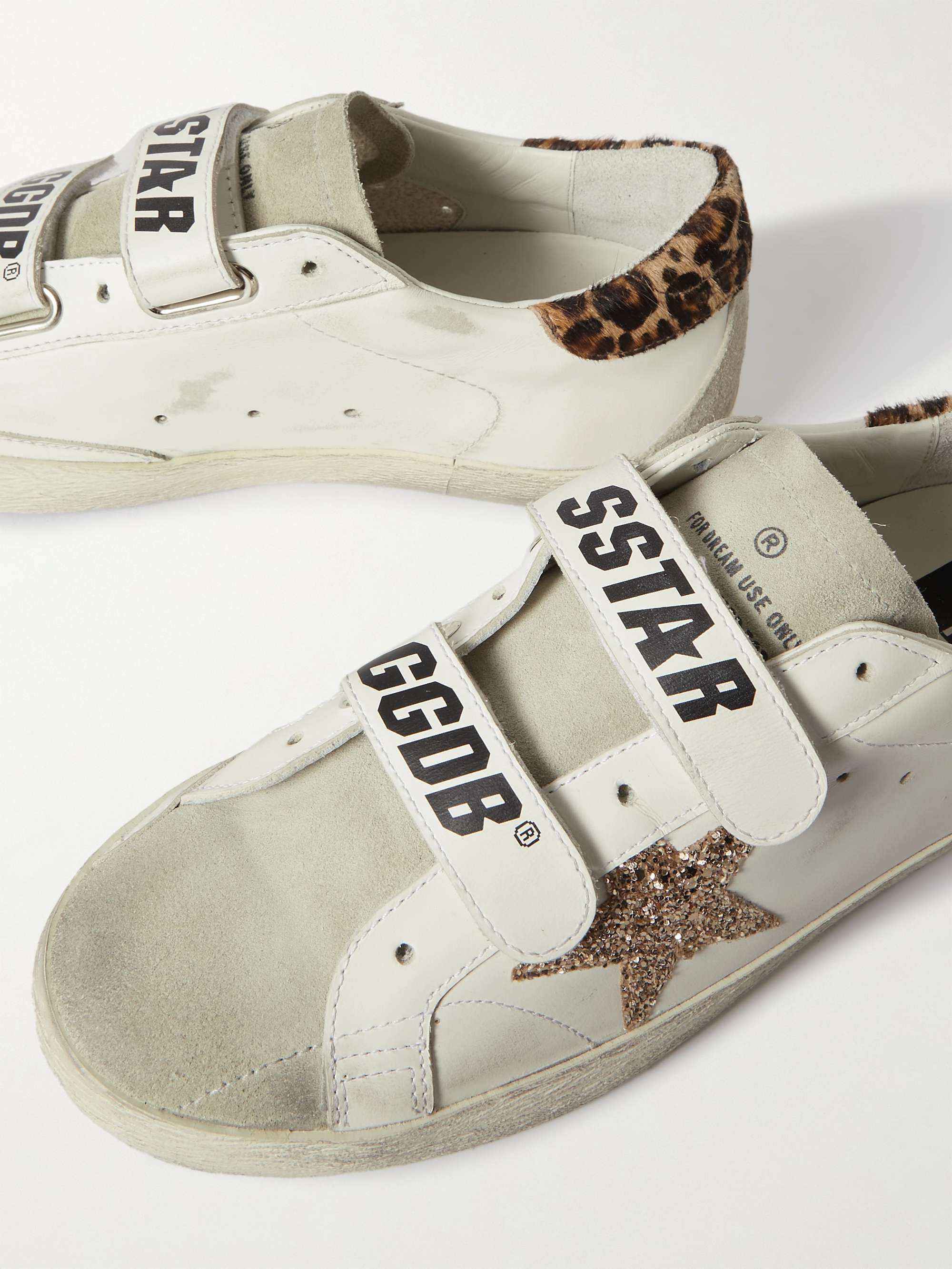 Golden Goose Old School Distressed Leather Sneakers - Women - White Sneakers - IT41