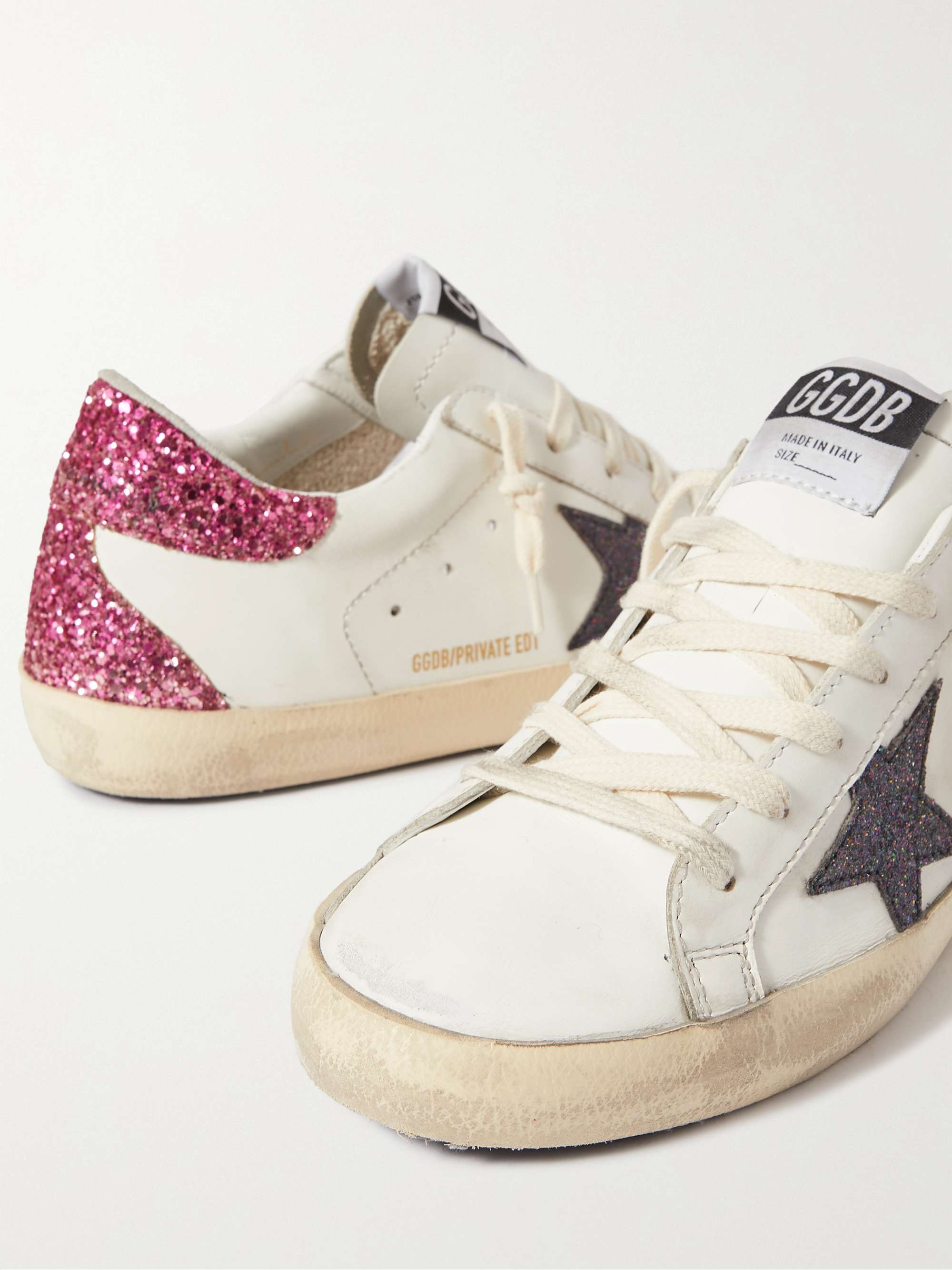 GOLDEN GOOSE Superstar glittered leather | NET-A-PORTER