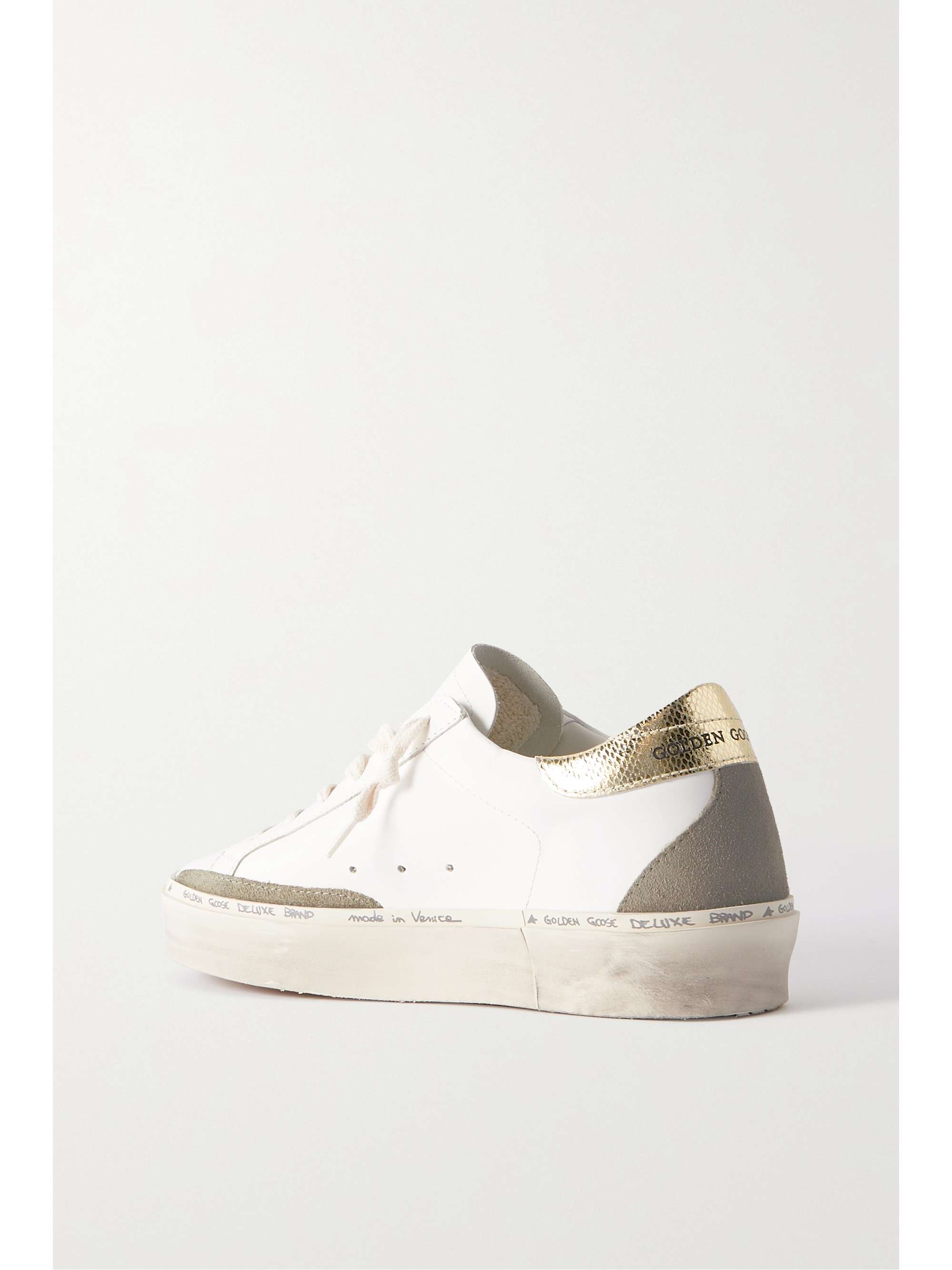GOLDEN GOOSE Hi Star 绒面革边饰仿旧皮革运动鞋