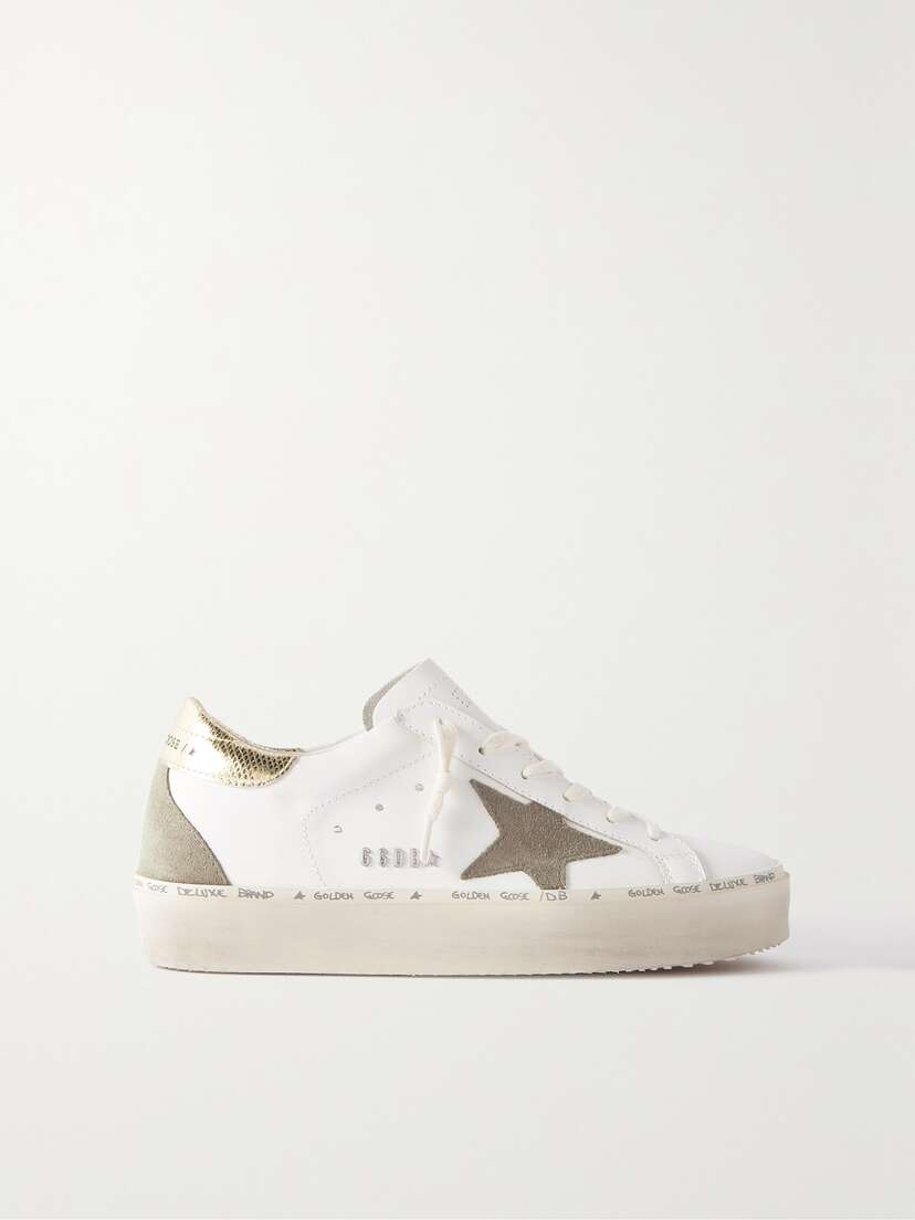 Golden Goose Hi Star Suede-trimmed Distressed Leather Sneakers