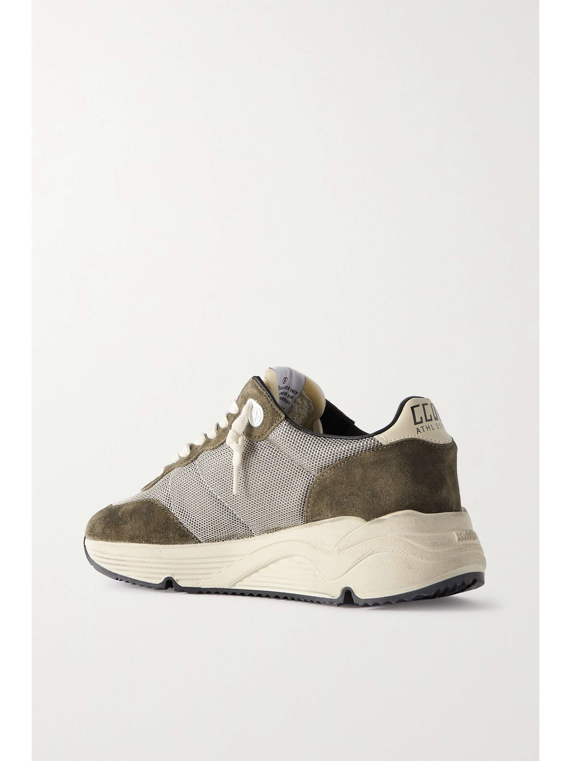 GOLDEN GOOSE Running Sole leather-trimmed mesh and suede sneakers