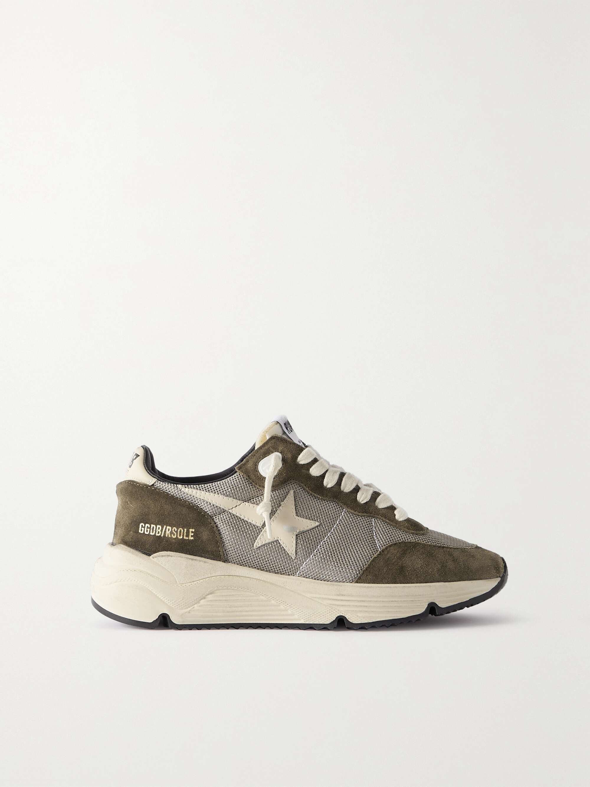 GOLDEN GOOSE Running Sole leather-trimmed mesh and suede sneakers |  NET-A-PORTER