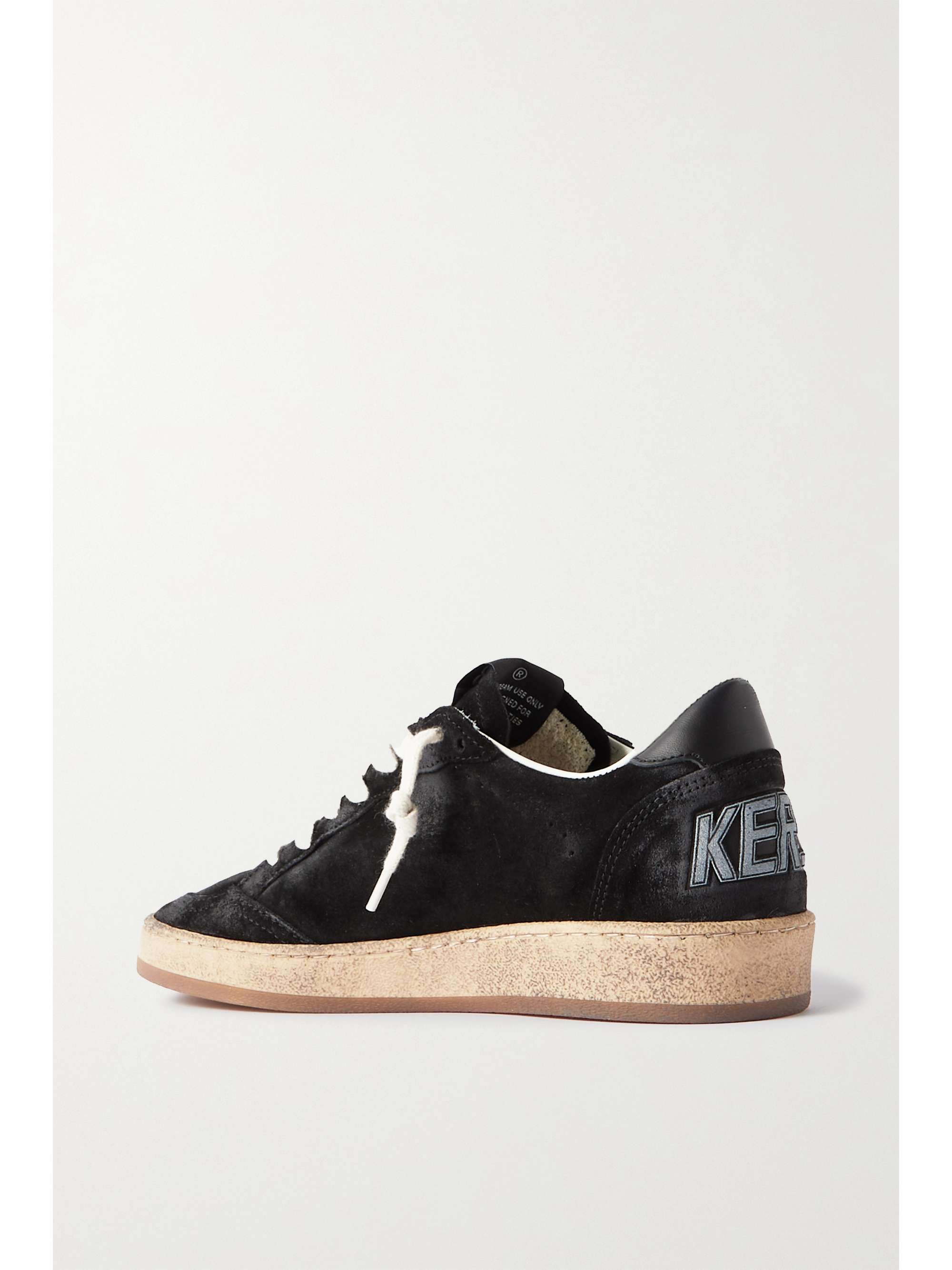 GOLDEN GOOSE Ball Star distressed leather-trimmed suede sneakers | NET ...