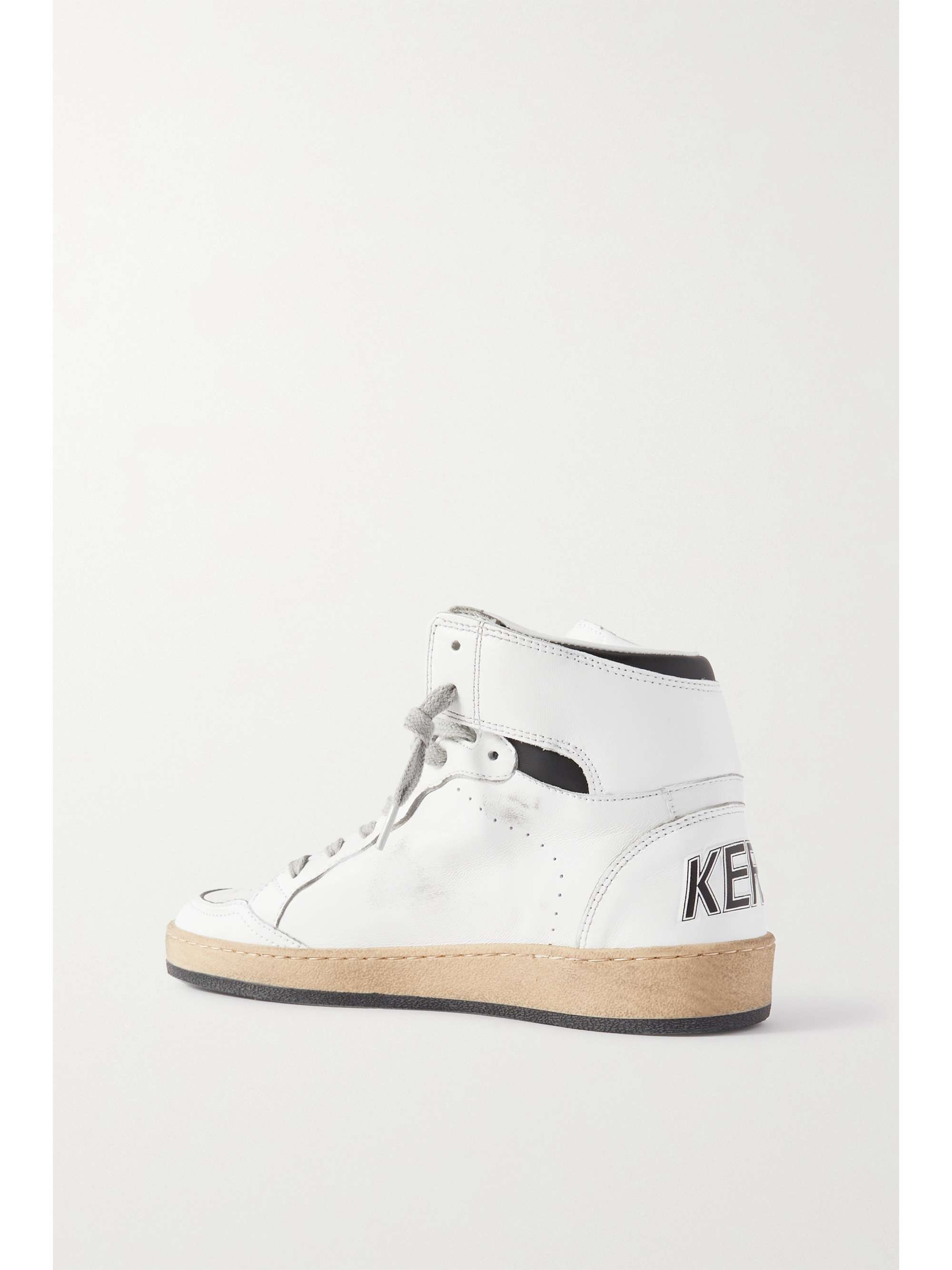 GOLDEN GOOSE Sky-Star distressed glittered leather high-top sneakers