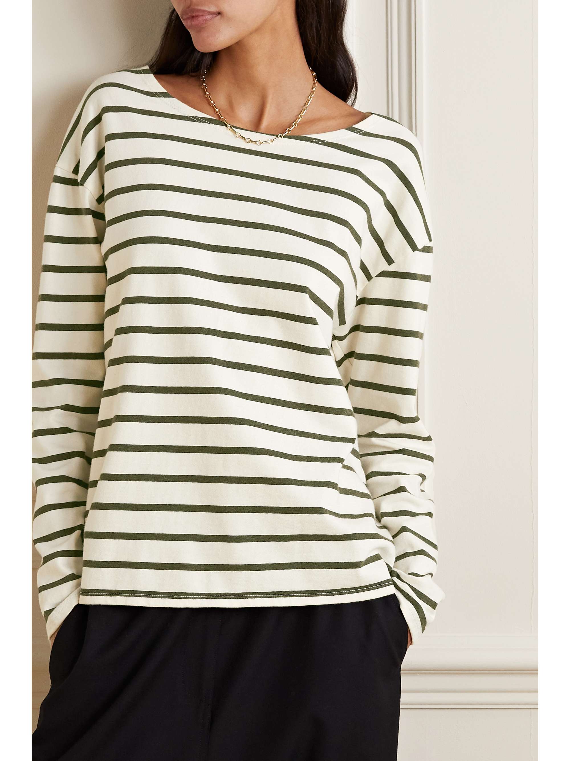 NILI LOTAN Arlette striped cottonjersey shirt NETAPORTER NILI LOTAN Arlette striped cottonjersey shirt NETAPORTER